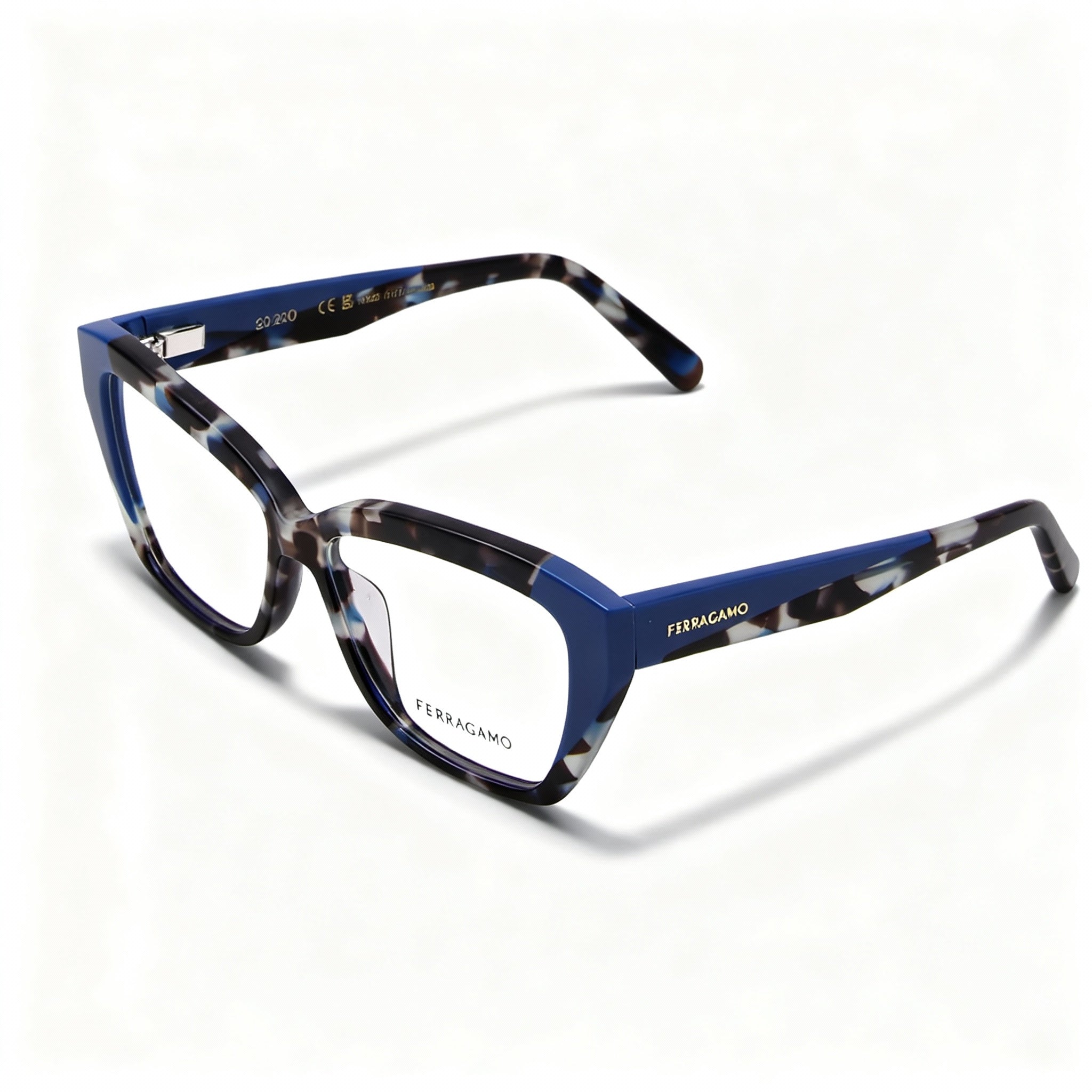 Gafas de sol polarizadas unisex Salvatore Ferragamo SF2938N de metal turquesa intenso con montura de tortuga azul (53 mm), Photo 1