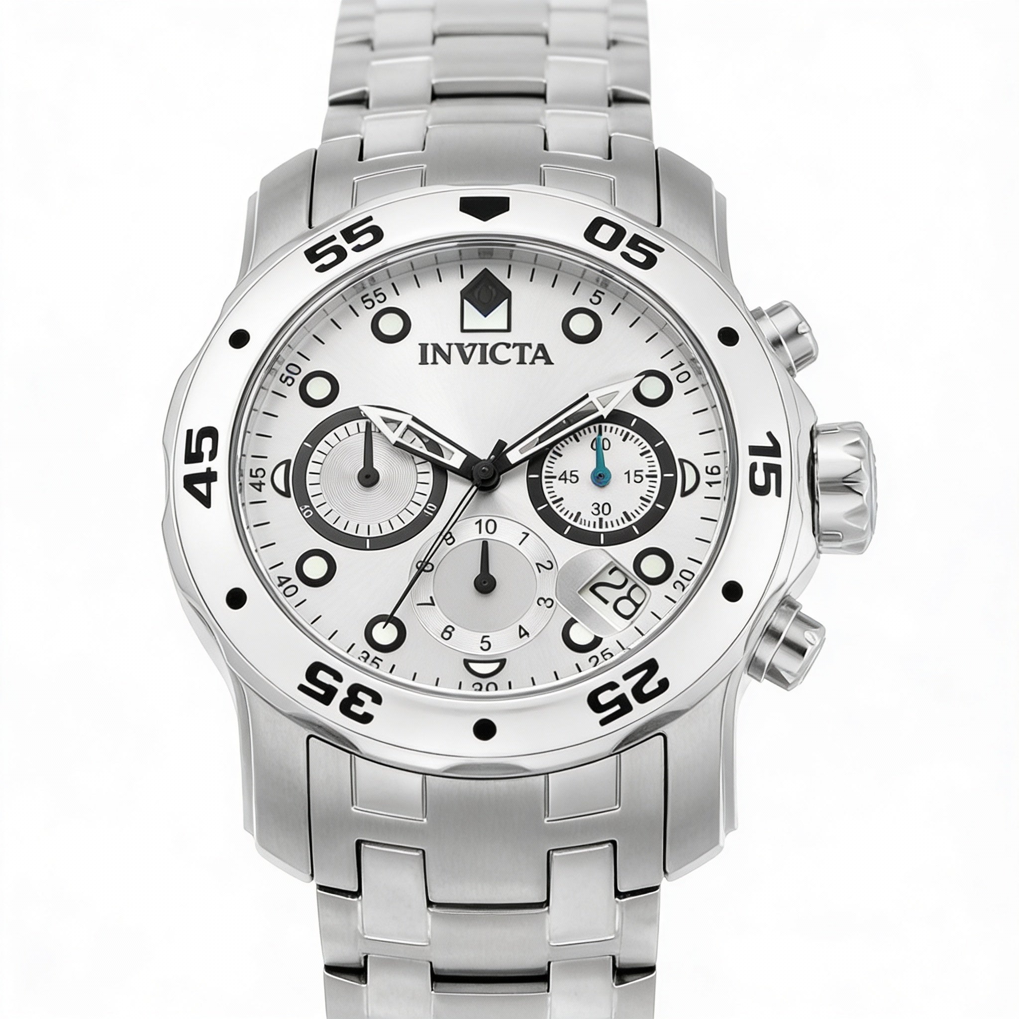 Reloj Invicta Pro Diver SCUBA 0071 unisex de acero inoxidable con esfera plateada y cronógrafo resistente al agua de 48 mm., Photo 1