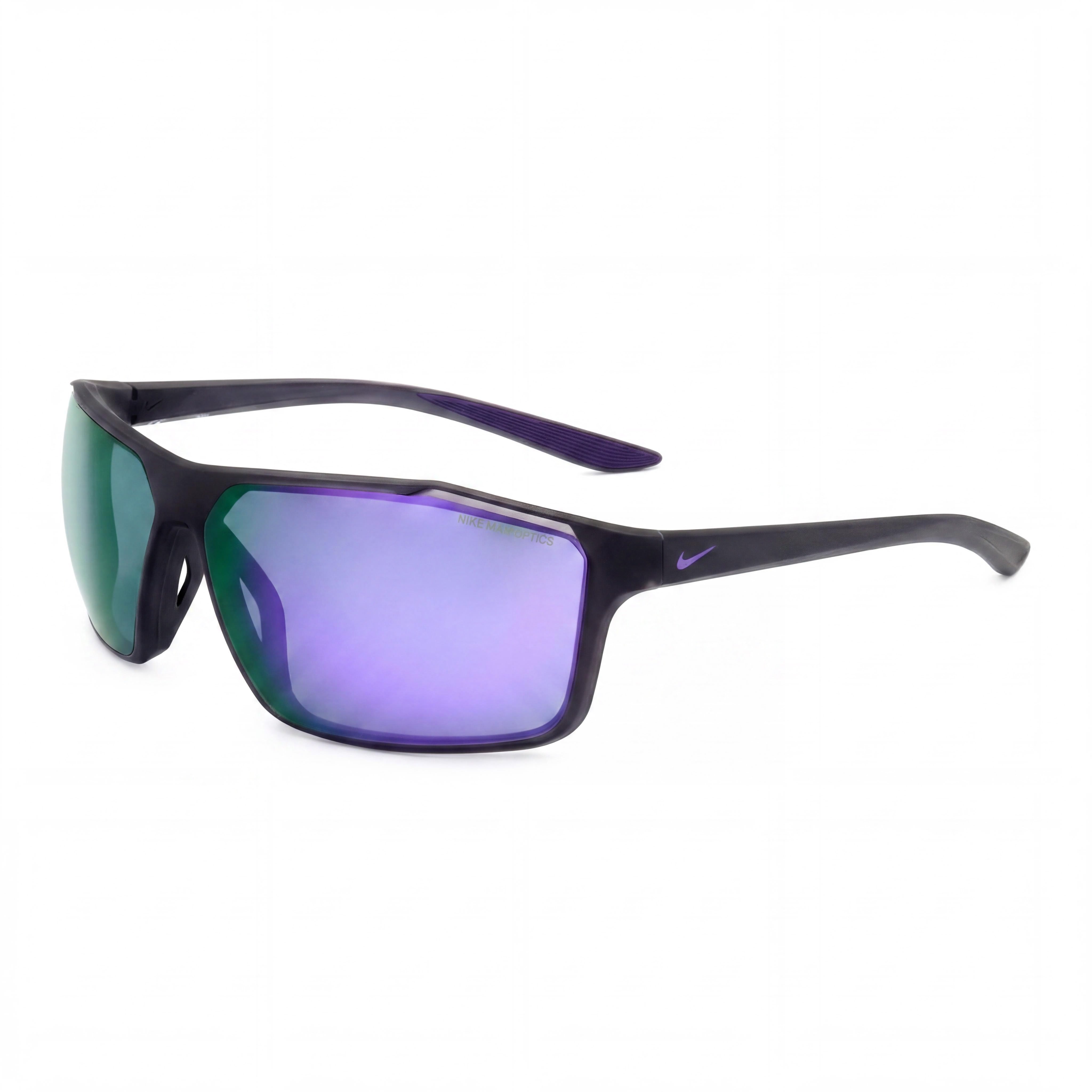 Gafas de sol Nike Windstorm Unisex, montura de plástico mate Gridiron Violet Mirror, lentes grises con espejo violeta, 65 mm, Photo 1