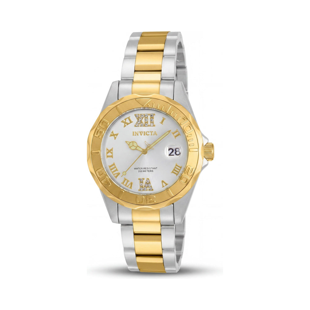 Reloj Invicta Pro Diver de Pulsera para Mujer 12852, de Acero Inoxidable Dorado, Luminoso, Sumergible 200M, 38mm