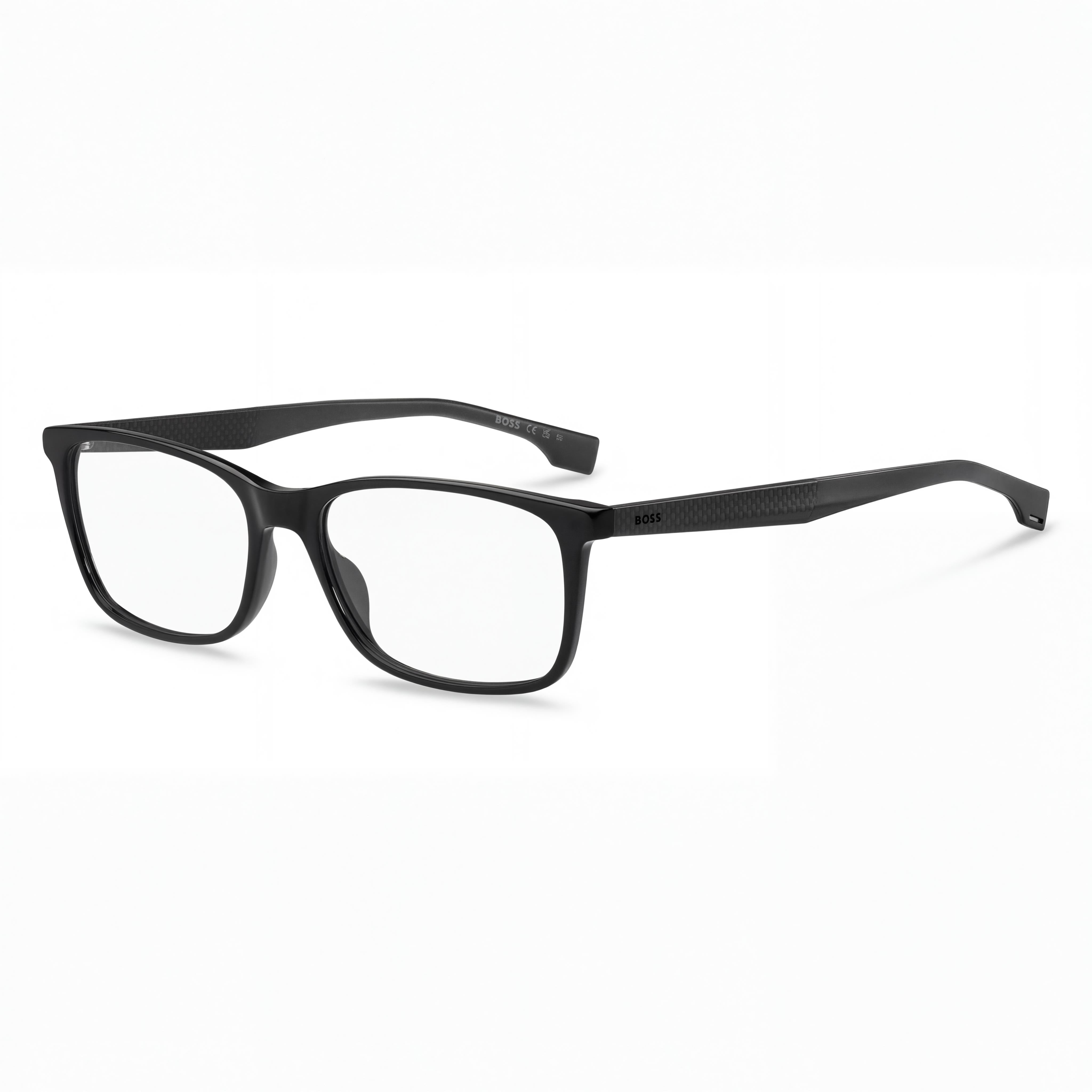 Hugo Boss Gafas de Sol Clásicas para Mujer, Montura de Plástico Negro, Lentes Transparentes no Polarizadas, 57-17-145, Photo 1