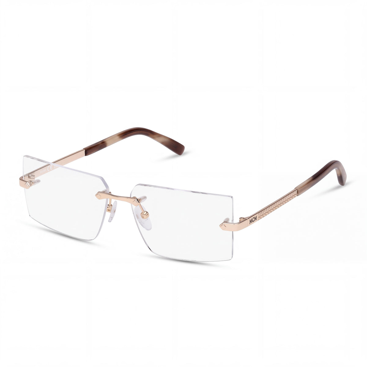 MCM Worldwide Classic Women's Metal Frame Shiny Pale Gold Multicolor Non-Polarized Sunglasses 56mm, Photo 1