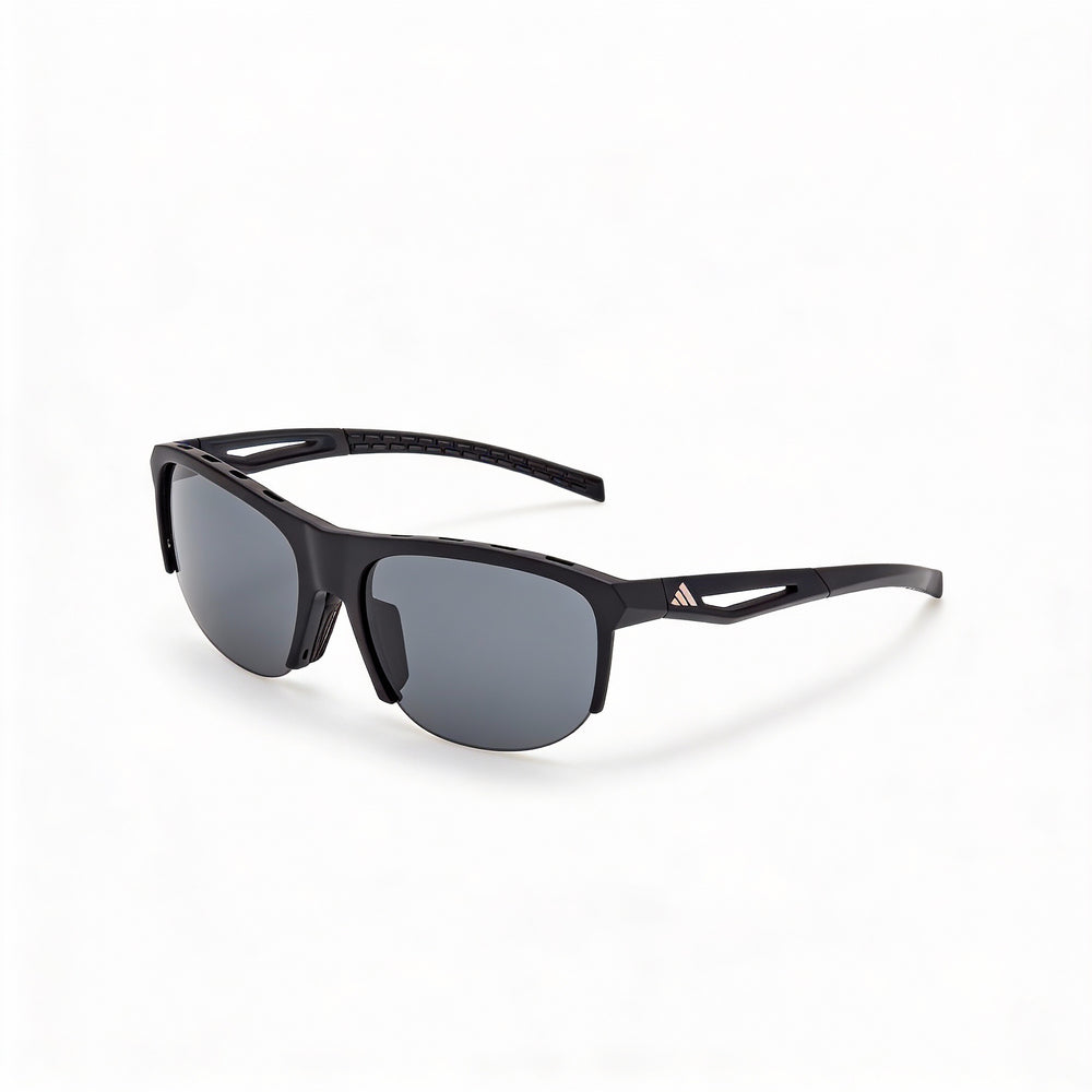 adidas Casual Unisex Matte Black Plastic Frame Sunglasses with Smoke Lenses, UV Protection, Size 66-8-130