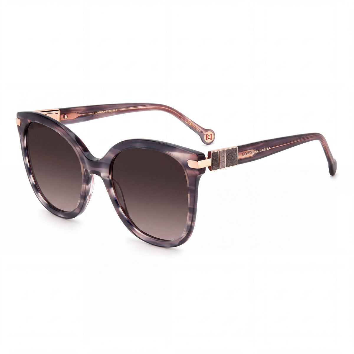 Carolina Herrera 0134/S Women's Classic Pink Horn Acetate Sunglasses with Brown Shaded Gradient UV Protected Lenses 55mm, Photo 1