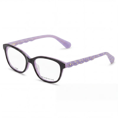 Kate Spade New York Modern Unisex Acetato Negro Brillante Negro Lila Sin Gafas 48mm