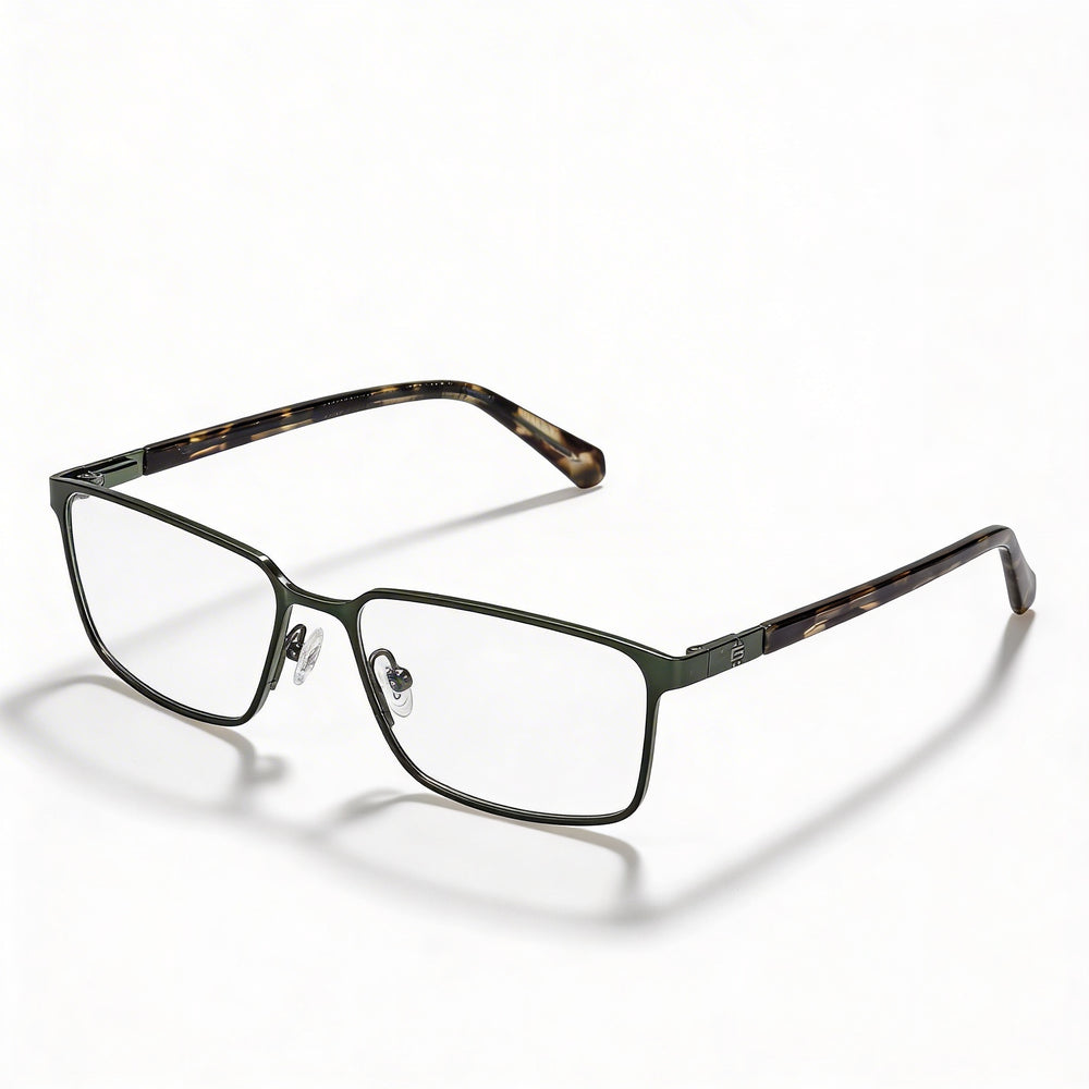 Guess Gu50244 Unisex Metal Frame Eyeglasses Matte Dark Green 55mm