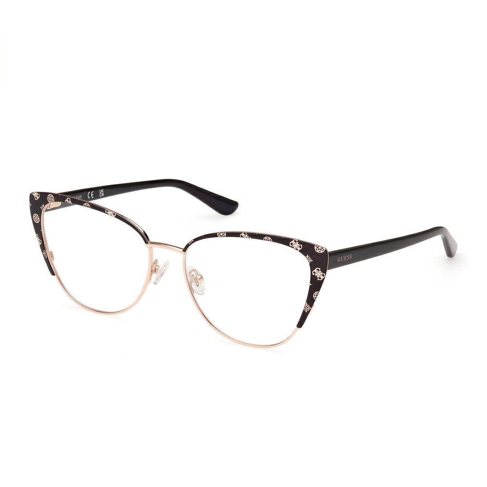 Gafas Guess Gu50121 para mujer, de metal negro mate y negro brillante, con lentes multicolor, 145 mm
