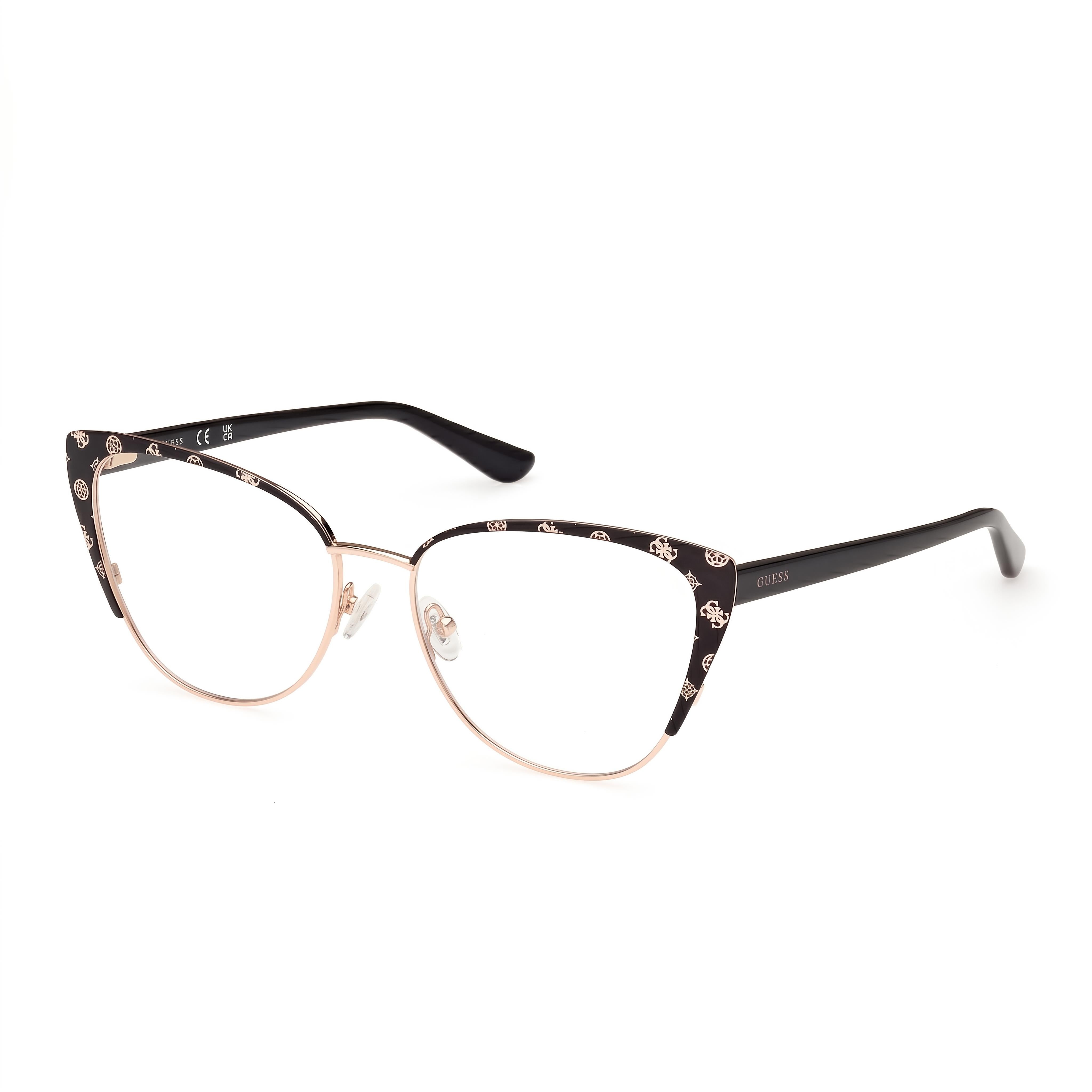 Gafas Guess Gu50121 para mujer, de metal negro mate y negro brillante, con lentes multicolor, 145 mm, Photo 1