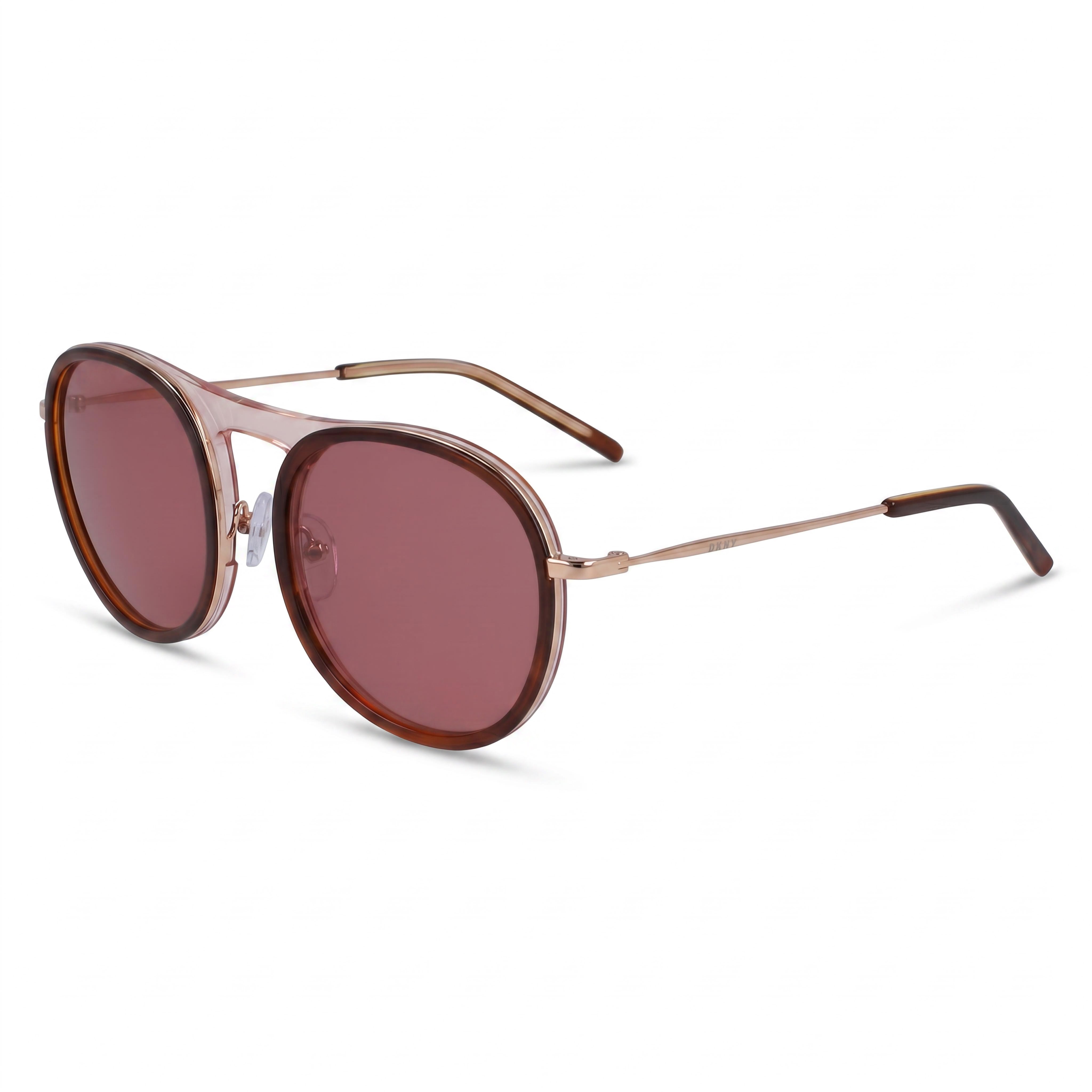 Gafas de sol DKNY Dk700s para mujer, color rosa tortuga ámbar, de plástico, sin polarizar, con protección UV y lentes de acetato rosa, 52 mm, Photo 1