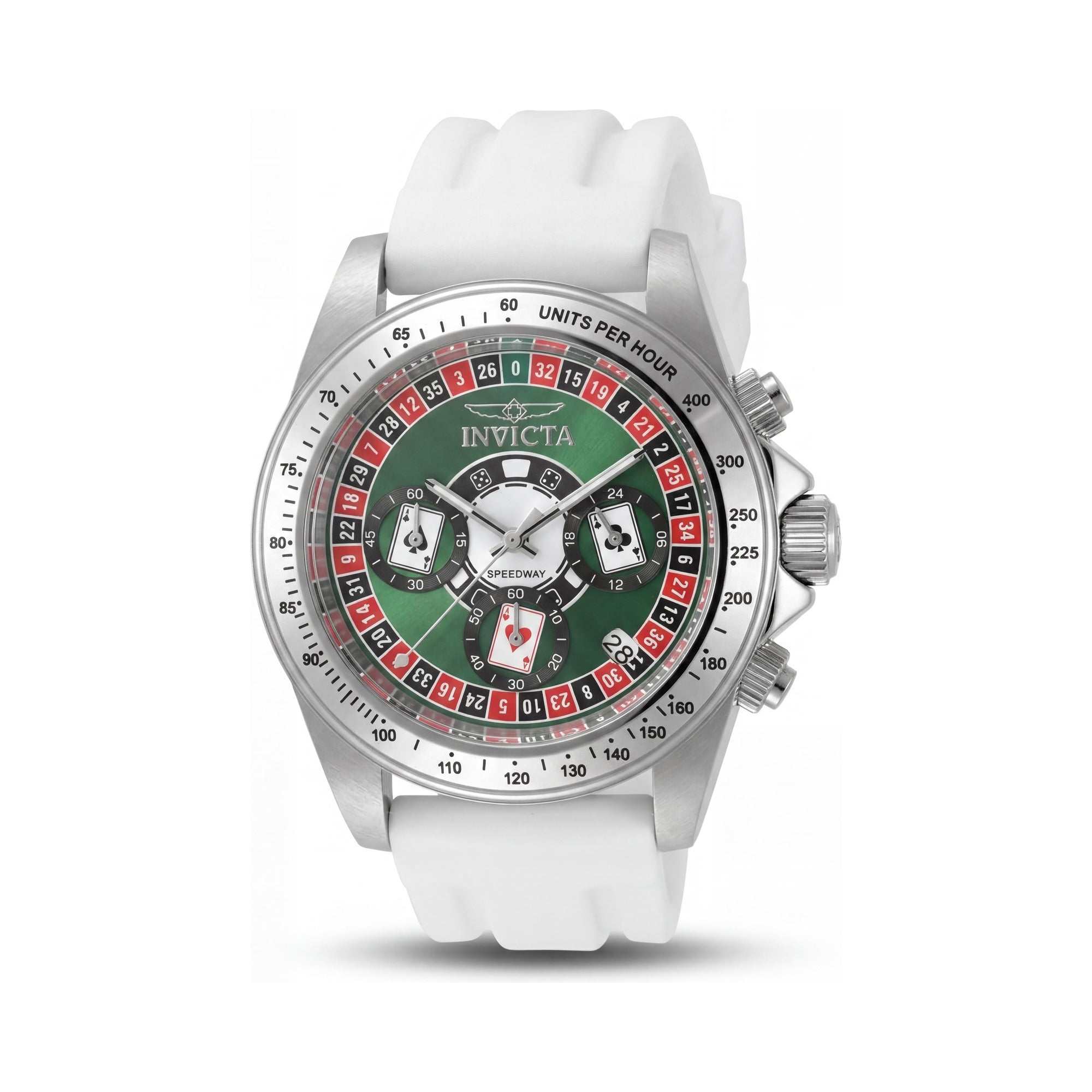 Invicta Speedway 50493 Men's 40mm Quartz Stainless Steel Green Dial Silicone Strap Watch, Photo 1