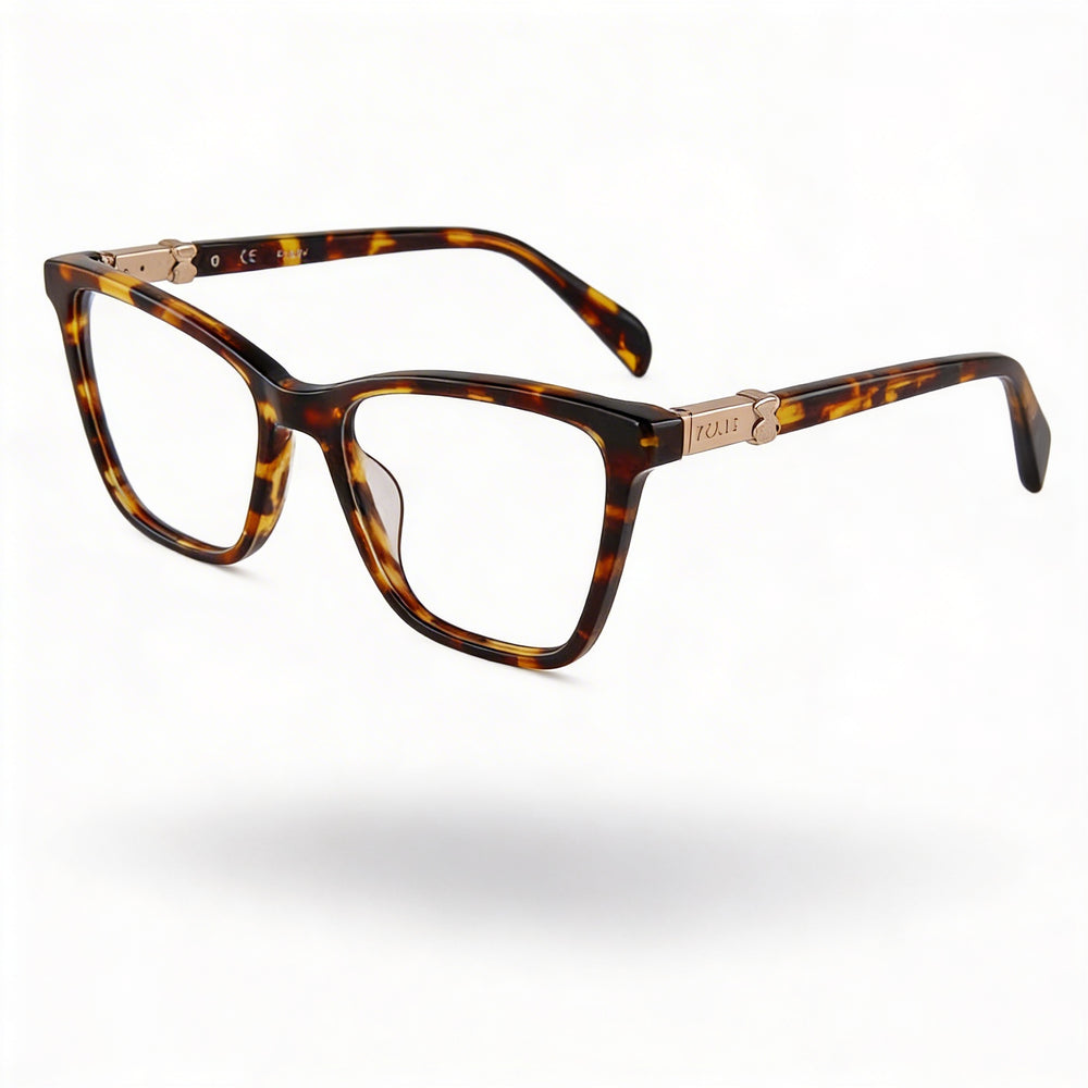 Tous Classic Women's Brown Yellow Havana Cellulose Acetate Optical Frames, 51mm, Prescription Ready Clear Demo Lenses