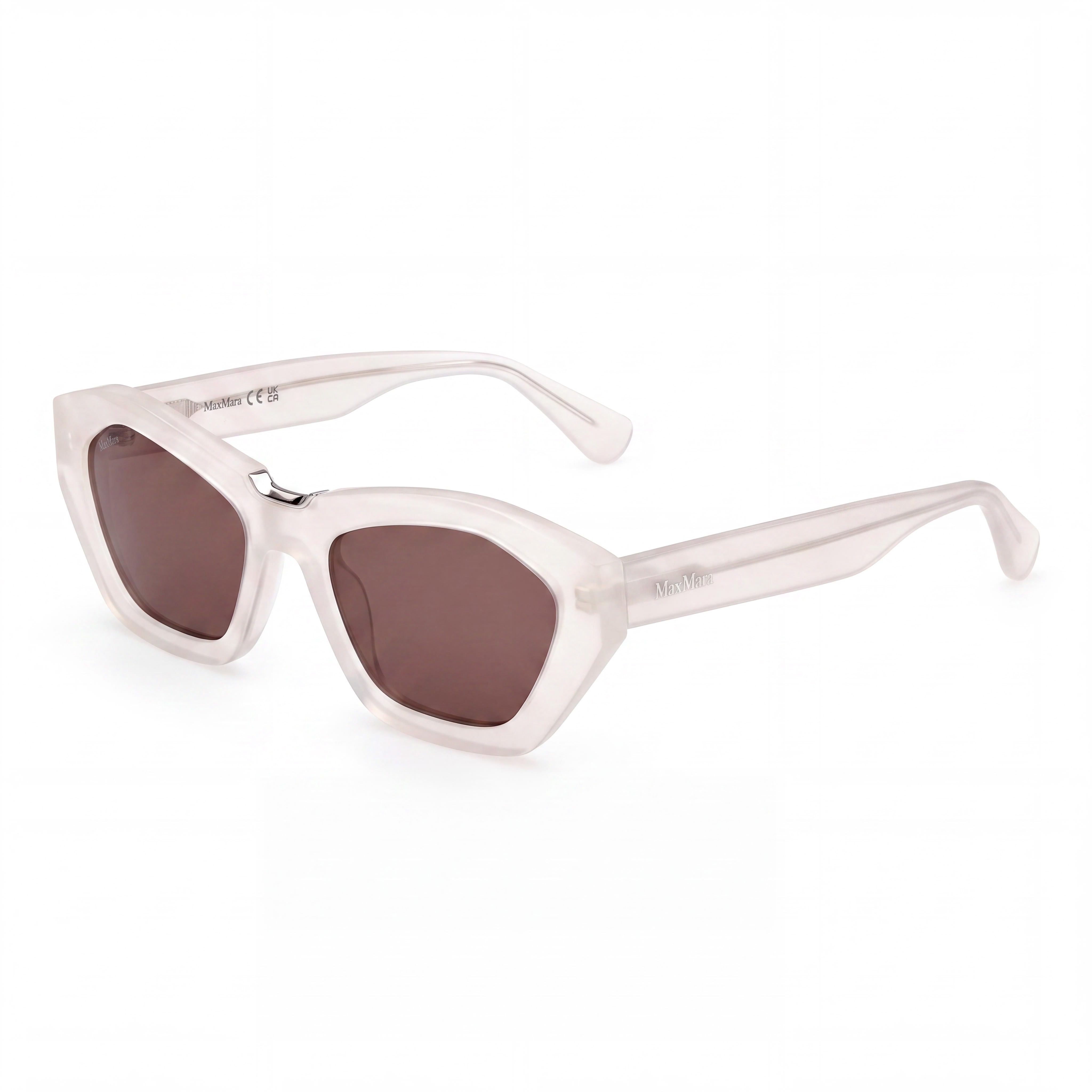 Gafas de sol MaxMara Mm0169 de acetato brillante color marfil para mujer con lentes de protección UV no polarizadas marrones de 54 mm, Photo 1