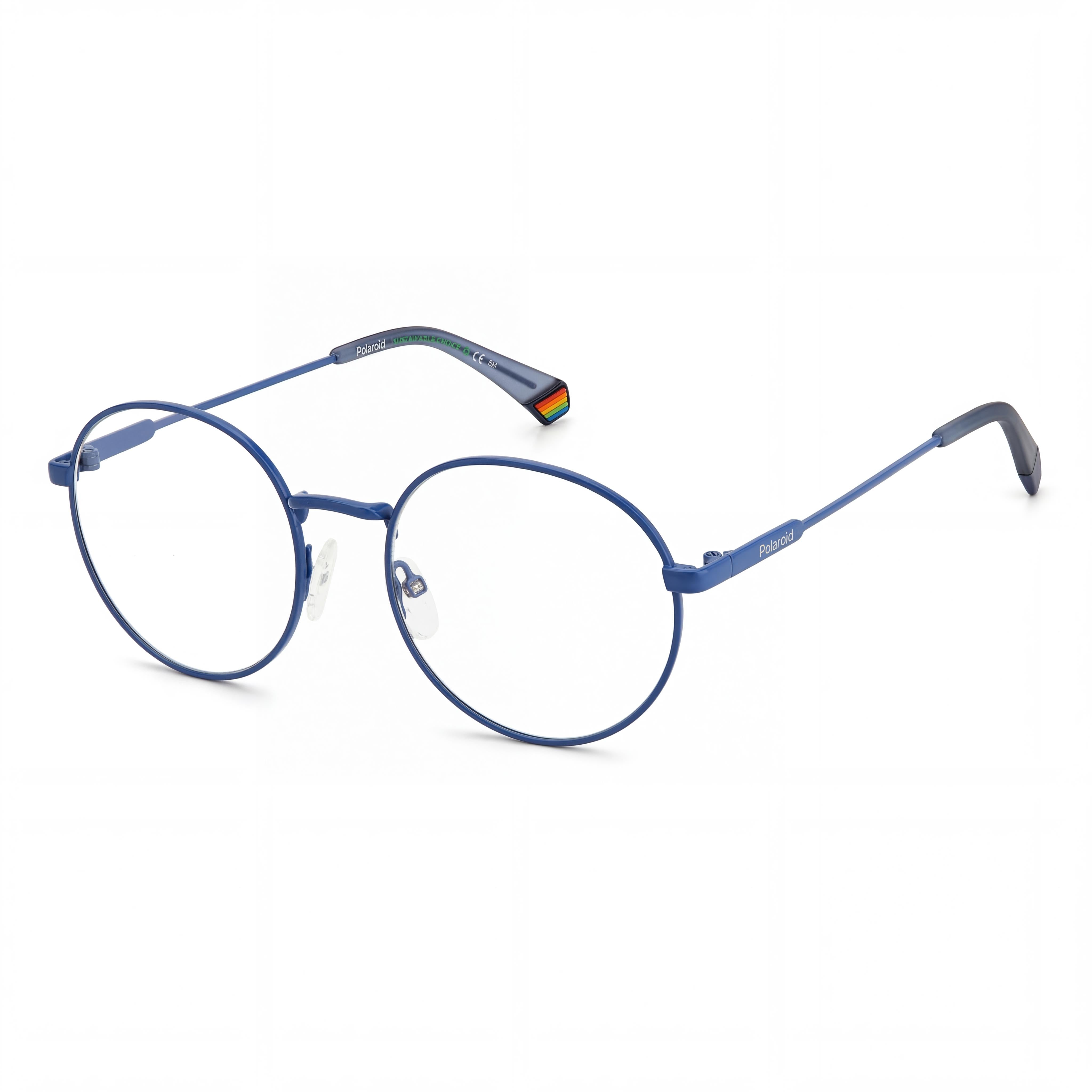 Polaroid Modern Pld D449 Unisex Sunglasses, Azure Metal Frame, Polycarbonate Azure Lenses, 51mm Lens Width, Photo 1