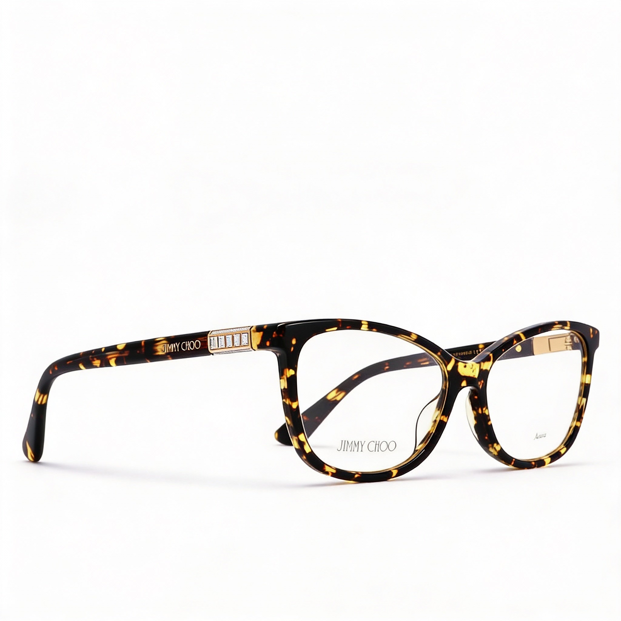 JIMMY CHOO Modern Women's Havana Acetate Polarized Sunglasses 55mm Lens Width 16mm Bridge 140mm Temple, Photo 1