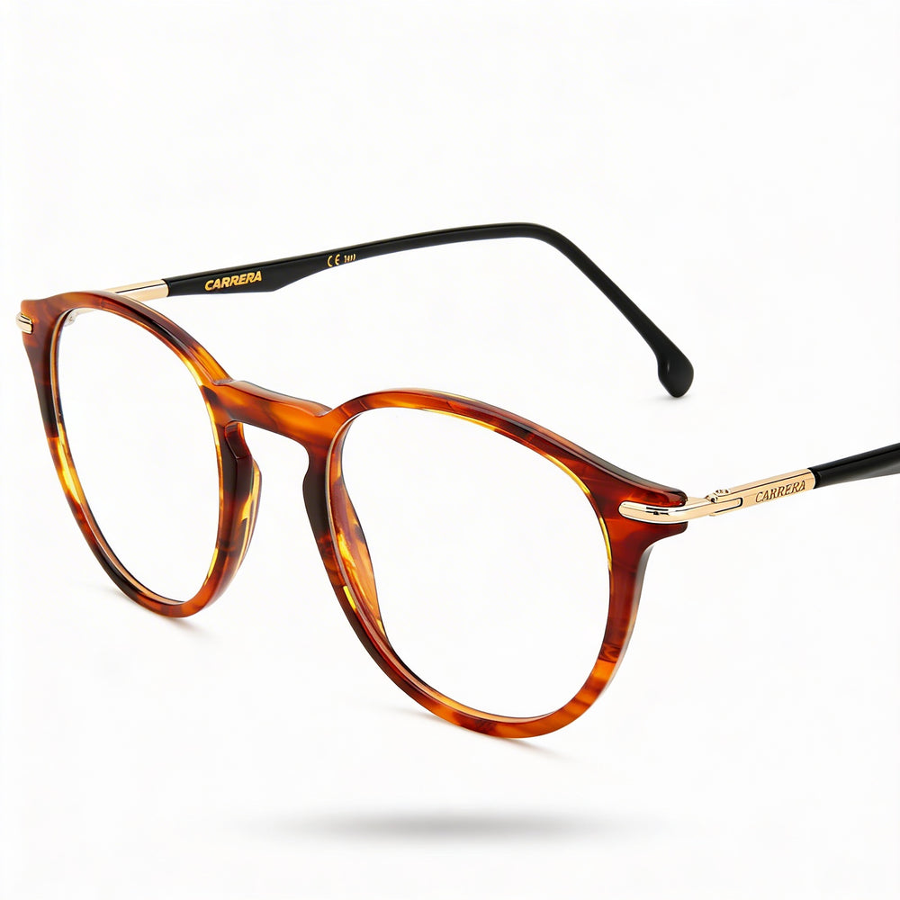 Monturas ópticas unisex Carrera 284 de acetato color cuerno marrón para lentes graduadas, tamaño 49 mm