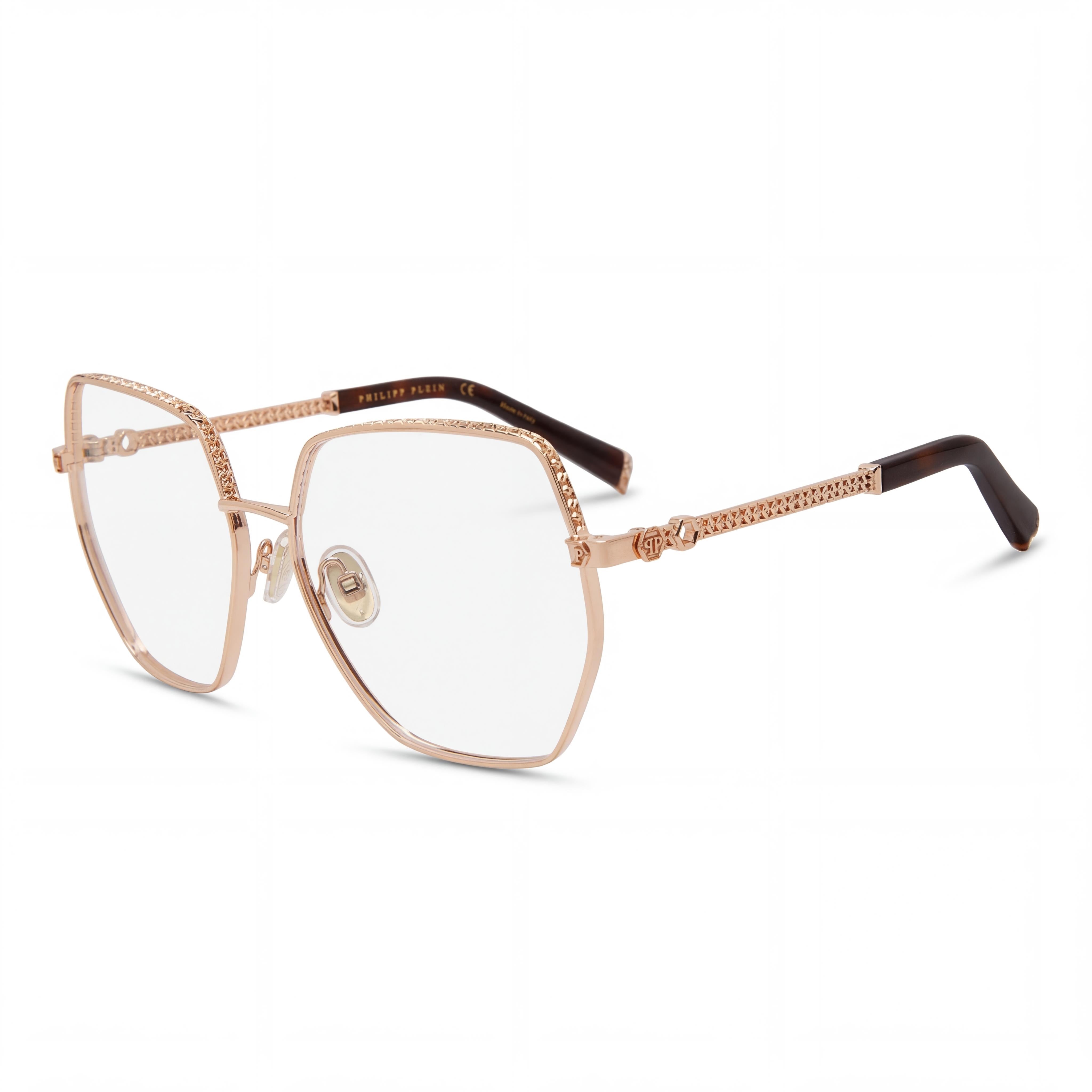 Gafas de lujo Philipp Plein Vpp054s para hombre con diseño óptico contemporáneo, montura en cobre dorado, 57-15-135 mm, Photo 1