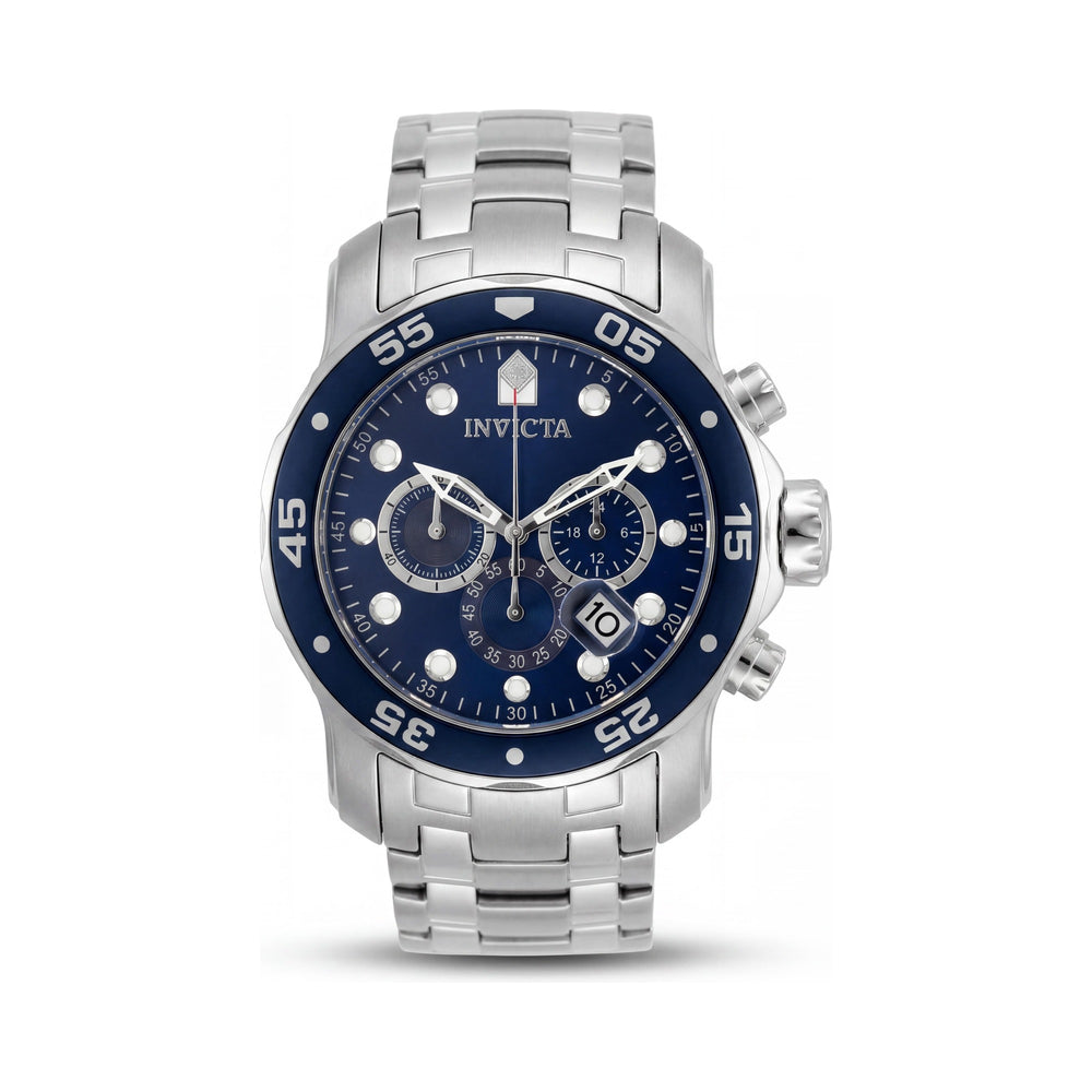 Invicta Pro Diver - SCUBA 0070 Reloj unisex de pulsera de cronógrafo de acero inoxidable de 48 mm con esfera azul