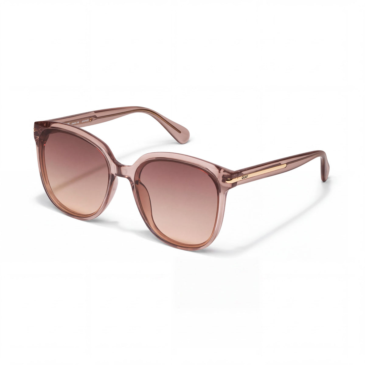 QUAY AUSTRALIA Rent Free Women's Sunglasses, Doe Injection Frame, Brown Fawn Polycarbonate Lenses, UV Protection, Non-Polarized, 147mm, Photo 1