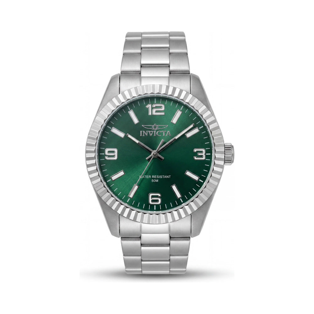 Reloj unisex Invicta Specialty 47450 de acero inoxidable de 43 mm con esfera verde