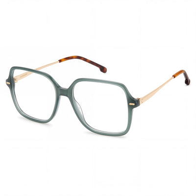 Carrera Casual Women's Green Acetate Eyeglasses featuring 55mm Lens Width, 16mm Bridge, and 140mm Temple Length