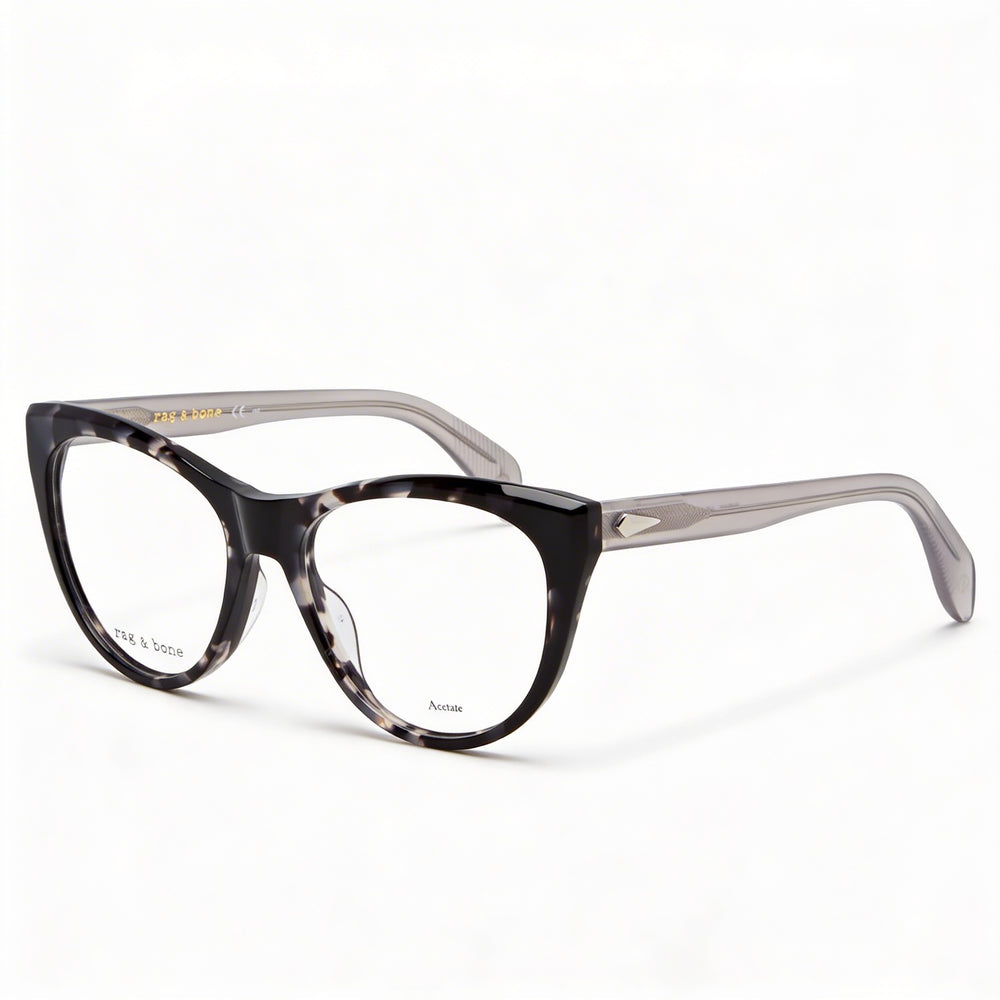 Gafas de sol de acetato modernas para mujer Rag & Bone con montura Habana Gris y lentes de policarbonato, ancho de lente de 51 mm