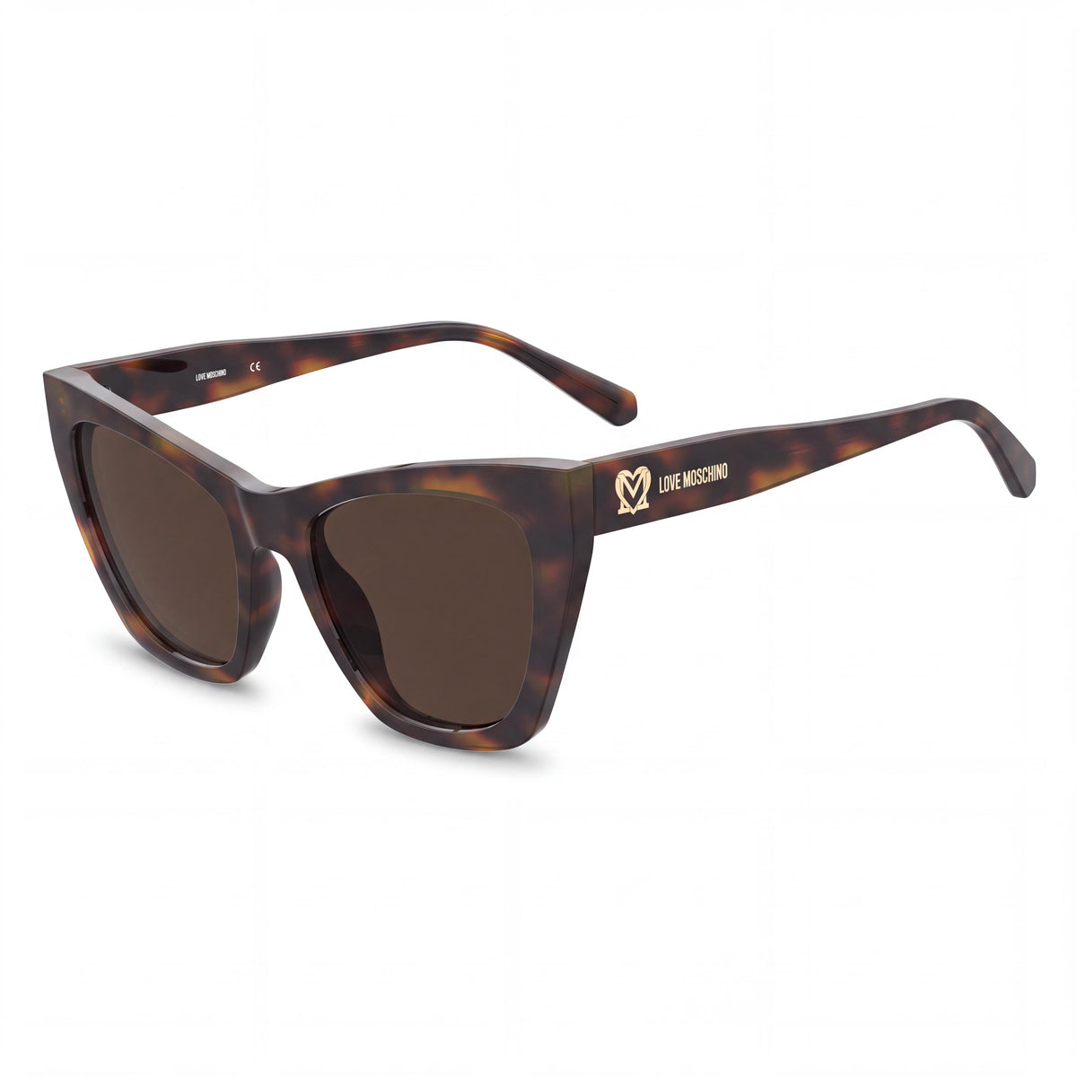 Love Moschino MOL070/S Women's Cat Eye UV Protected Sunglasses, Plastic Frame, Havana Brown, 53mm, Photo 1