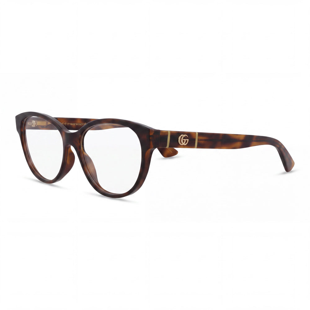 Gucci Women's GG0633O 002 Havana Plastic Cat Eye Frame Eyeglasses (Lens 54mm, Bridge 16mm, Temple 145mm)