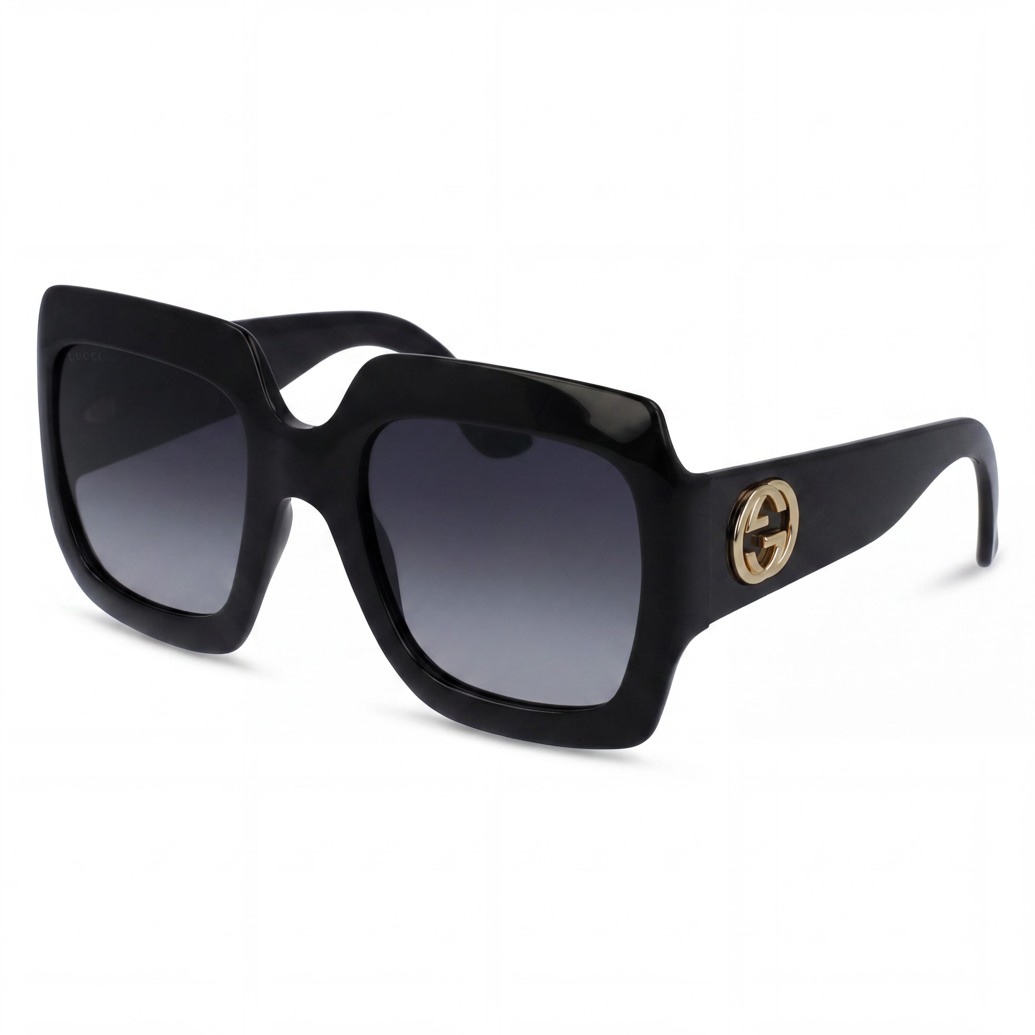 Gucci Classic Women's Plastic Frame Sunglasses Black Grey Gradient Non-Polarized 54-25-48mm, Photo 1