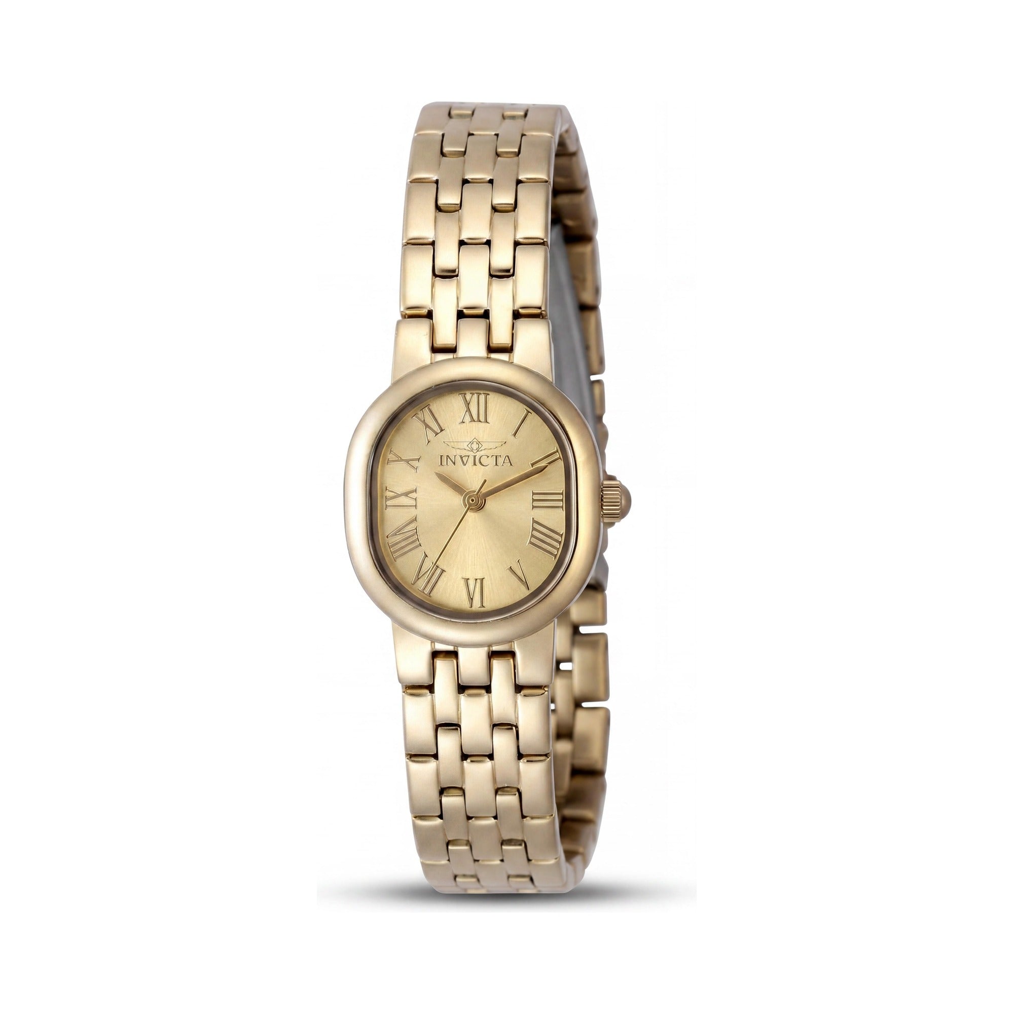 Invicta Angel Collection Bracelet Unisex Gold Dial Stainless Steel Quartz Watch 20mm Glow In The Dark 3 Bar WR, Photo 1