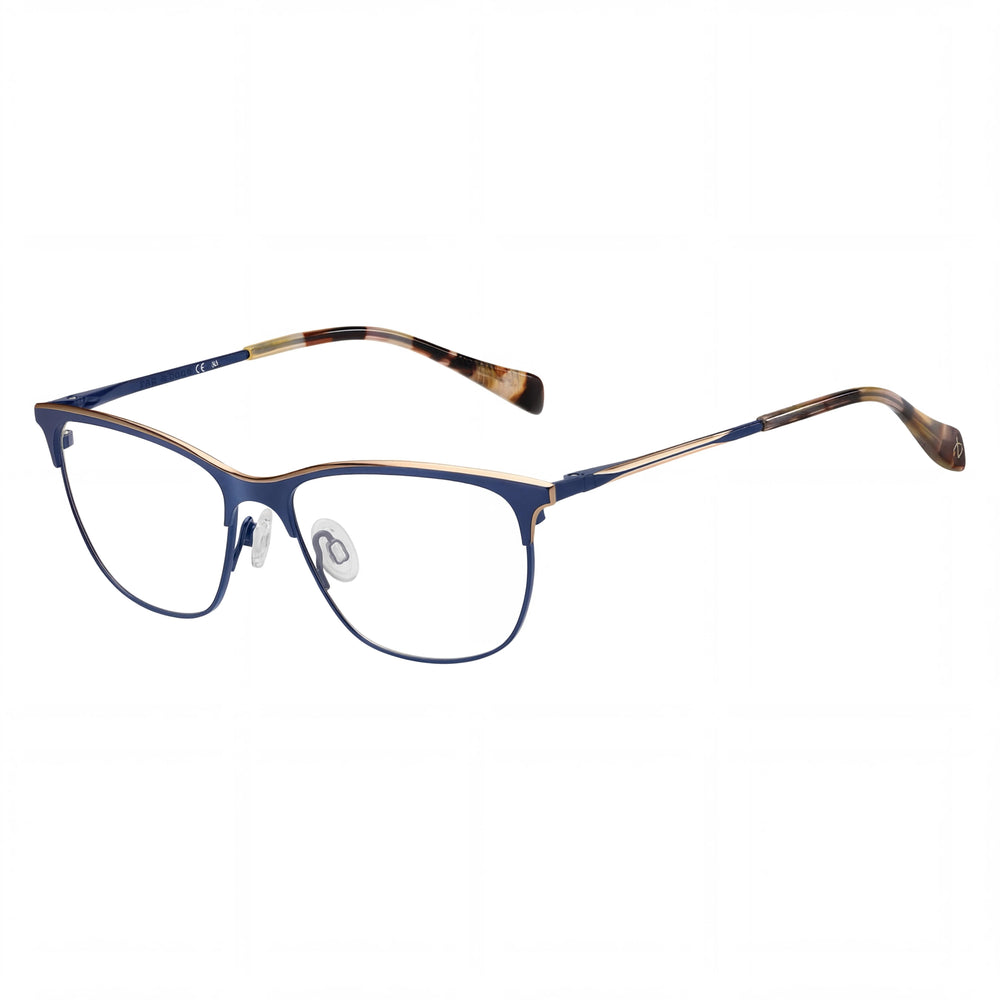 Gafas de sol rectangulares de acero inoxidable azul para mujer Rag & Bone RNB3034, con montura completa, lentes de 54 mm, puente de 15 mm y patillas de 135 mm.