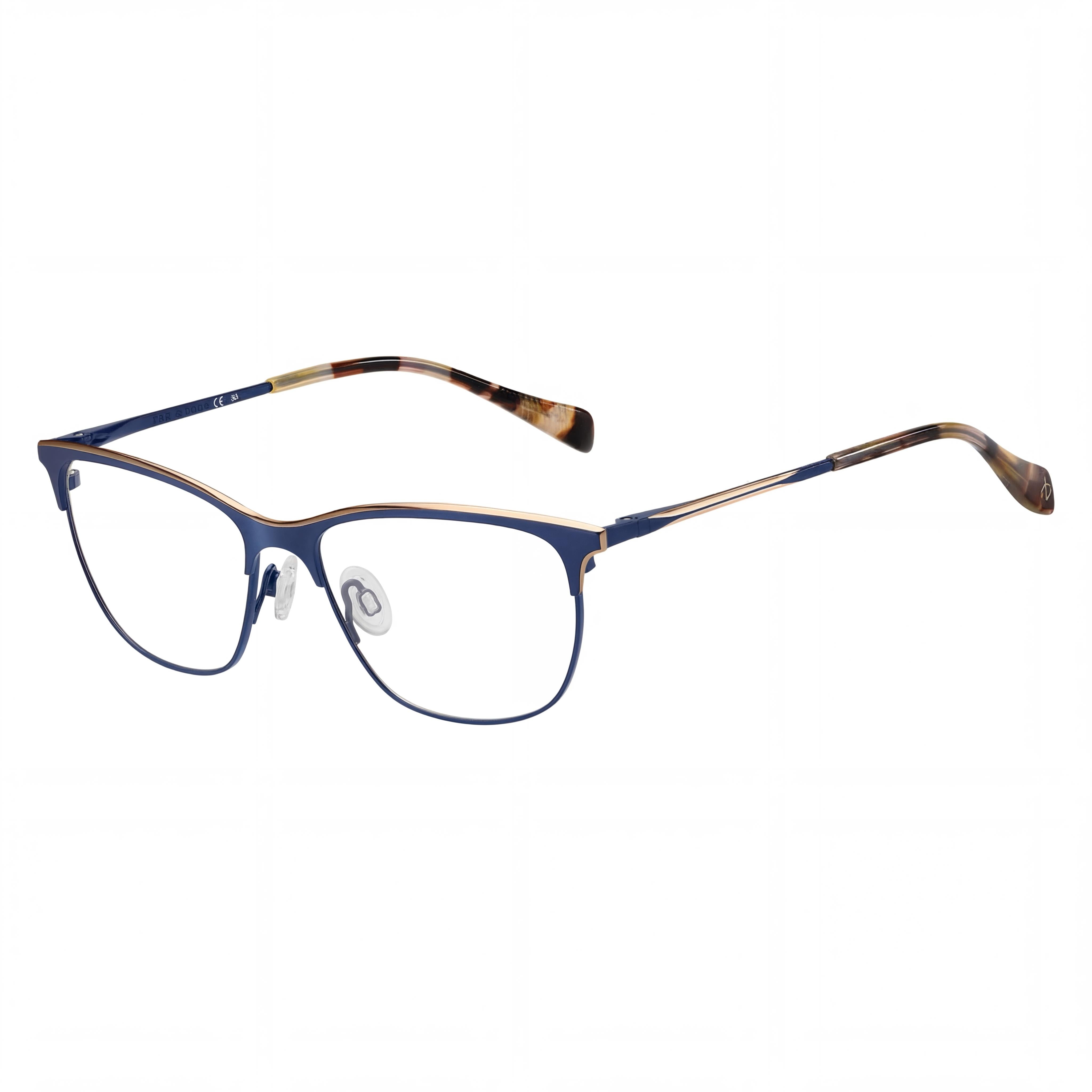 rag & bone RNB3034 Women's Blue Stainless Steel Full Rim Rectangle Eyeglasses 54mm Lens, 15mm Bridge, 135mm Temple, Photo 1