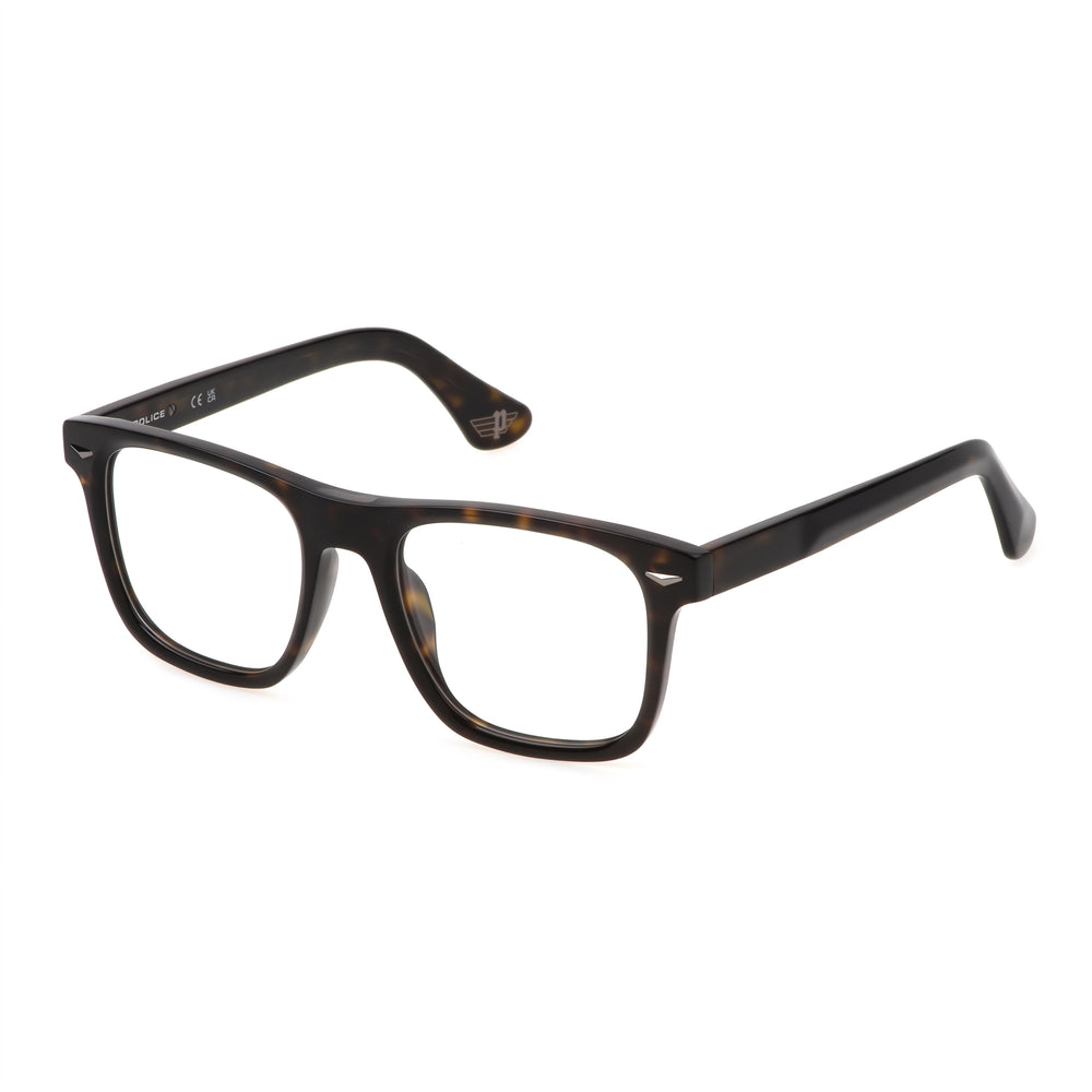 Gafas Police Casual de acetato para hombre, montura negra brillante, lentes de plástico de demostración, talla 52-145-20