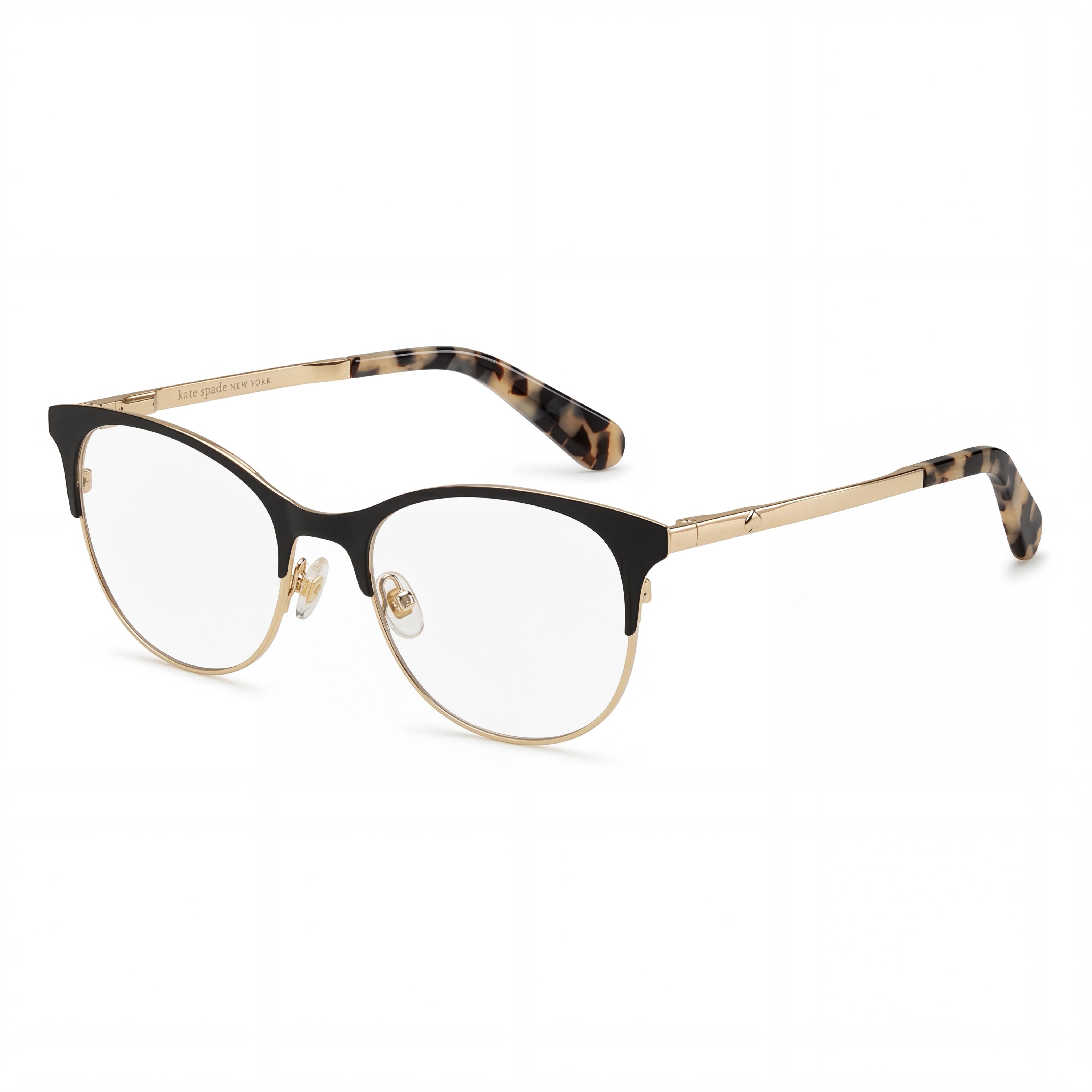 kate spade new york Eyewear for Women Rectangular Squared Black Stainless Steel Eyeglass Frames 51-18-140mm, Photo 1