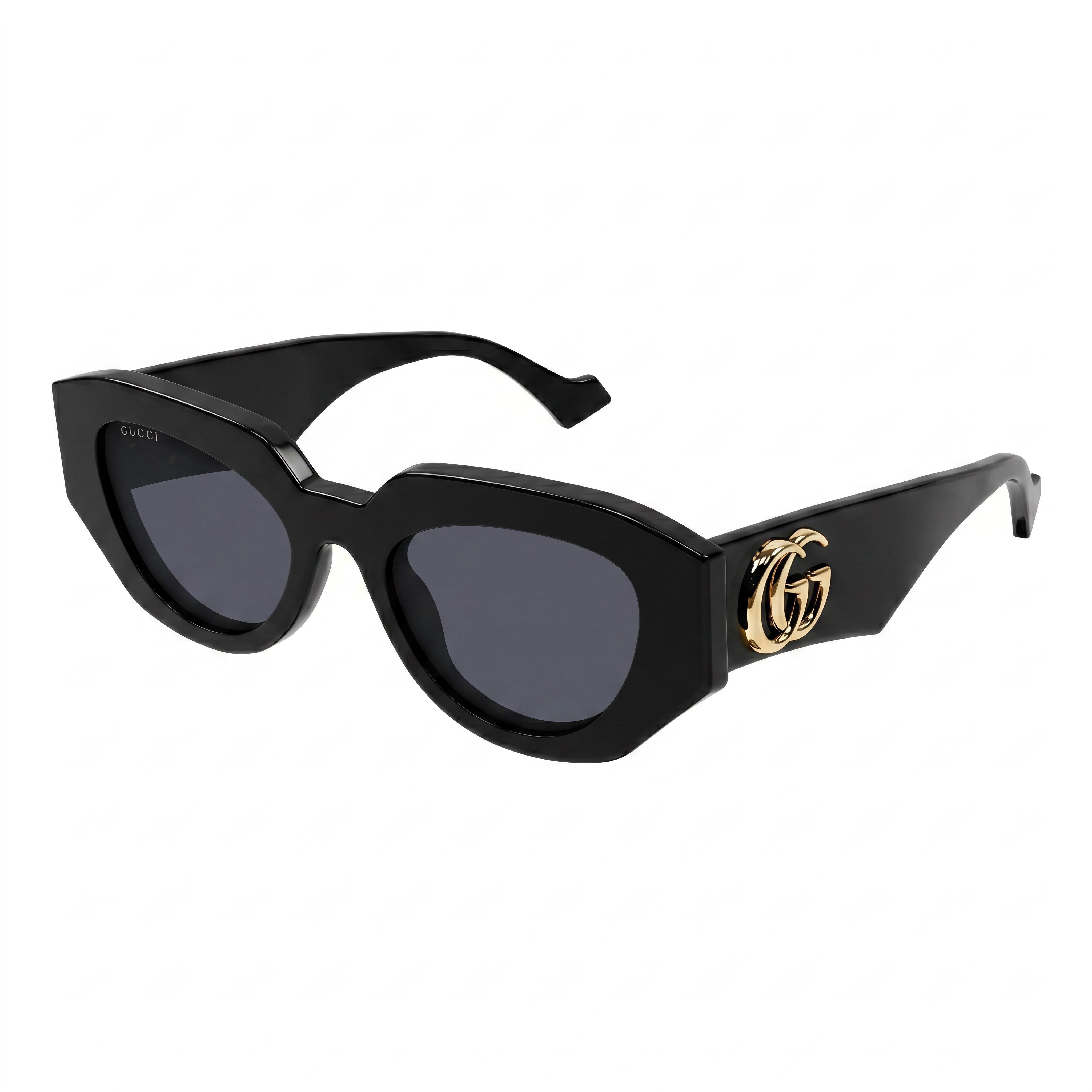 Gucci GG1421S-001 Women's Black Acetate Cateye Non-Polarized Sunglasses with Grey Lenses Size 51mm, Photo 1