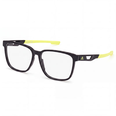 Gafas redondas deportivas adidas para hombre, montura de plástico negro mate, lentes transparentes, tamaño 55-14-145