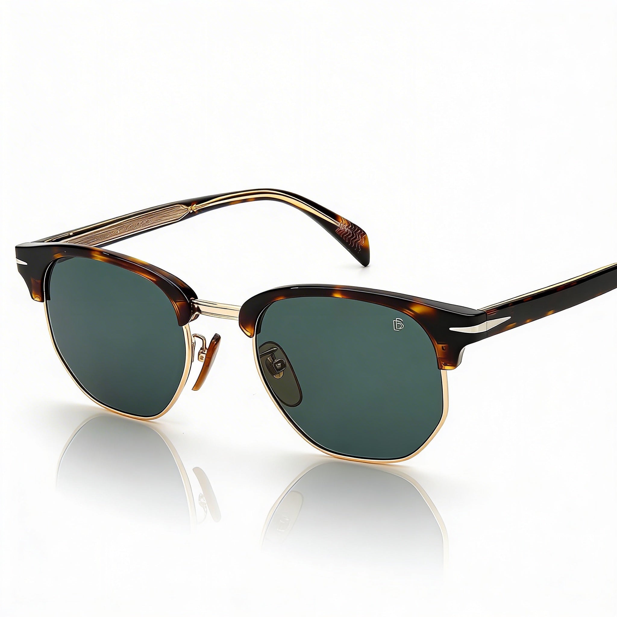 Gafas de sol unisex David Beckham DB 1002/S de acetato color habana oscuro, lentes verdes CR39 no polarizadas, 51 mm, Photo 2