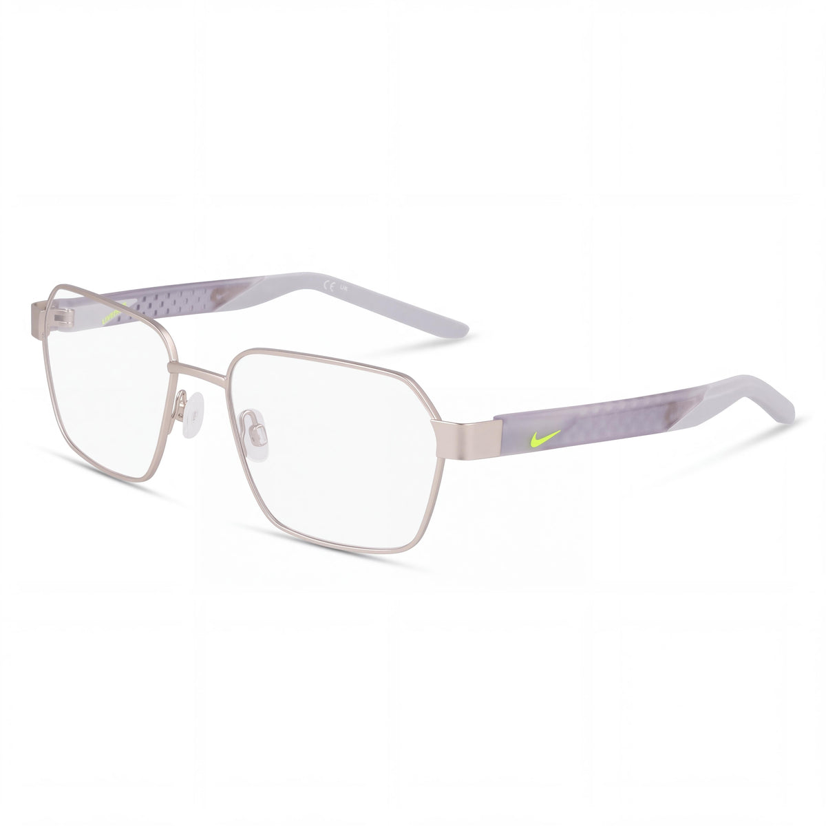 Nike 8155 Women's Modern Eyewear with Metal Frame, Polycarbonate Lenses, Satin Silver Finish, 53mm Lens Width, Photo 1
