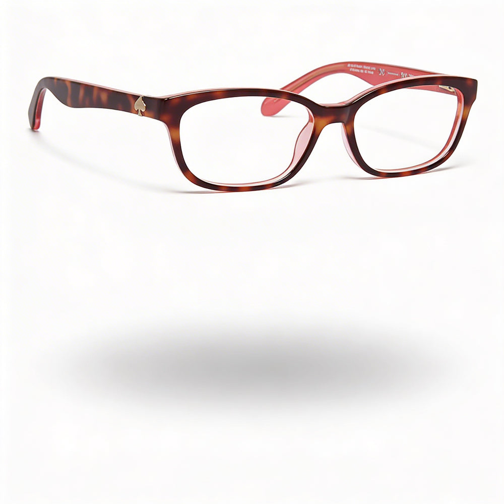 Gafas de acetato unisex Kate Spade New York Brylie con lentes de policarbonato transparente de 48 mm en color rosa habano