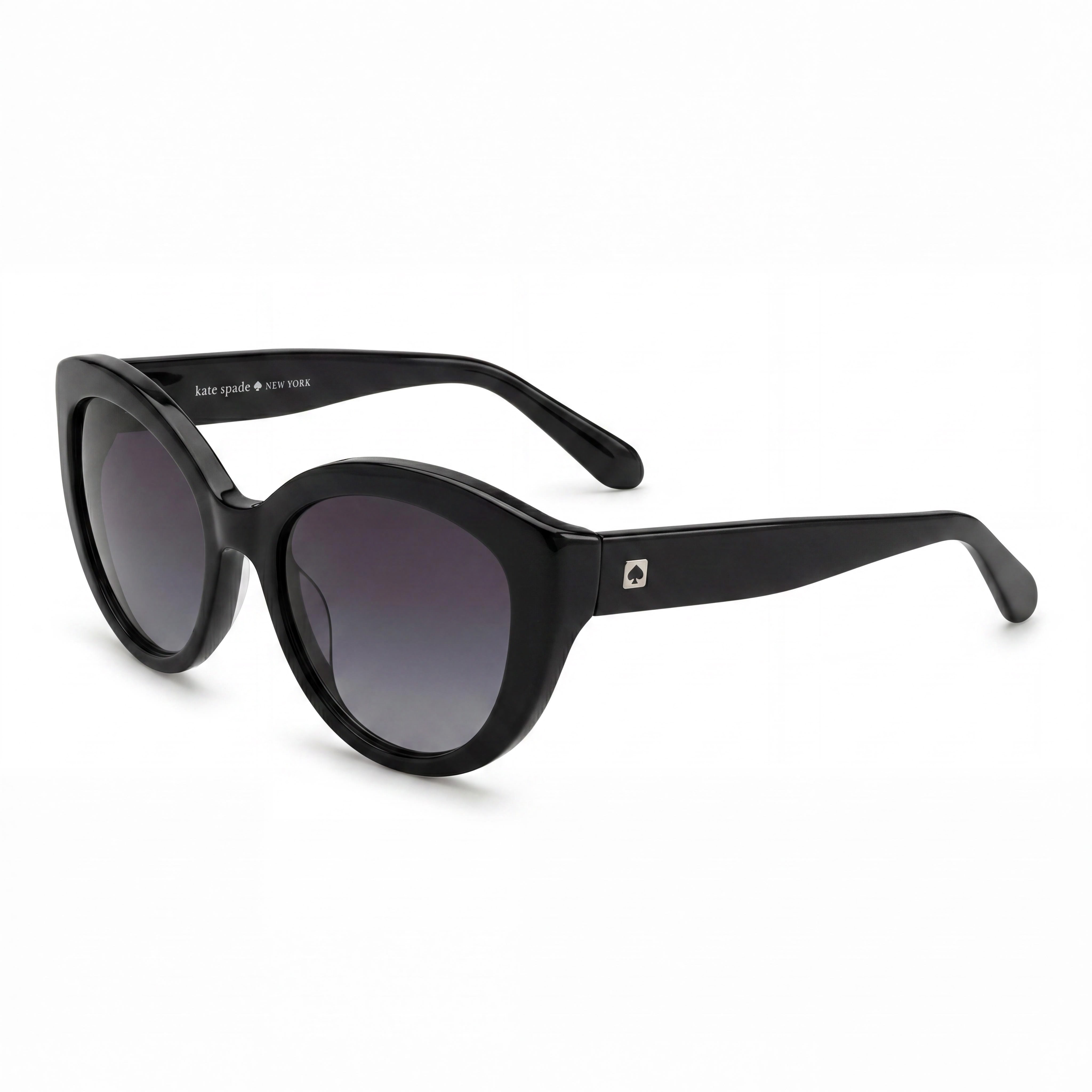 Gafas de sol clásicas Kate Spade New York estilo ojo de gato para mujer con montura y lentes negras, ancho de lente de 55 mm, Photo 1