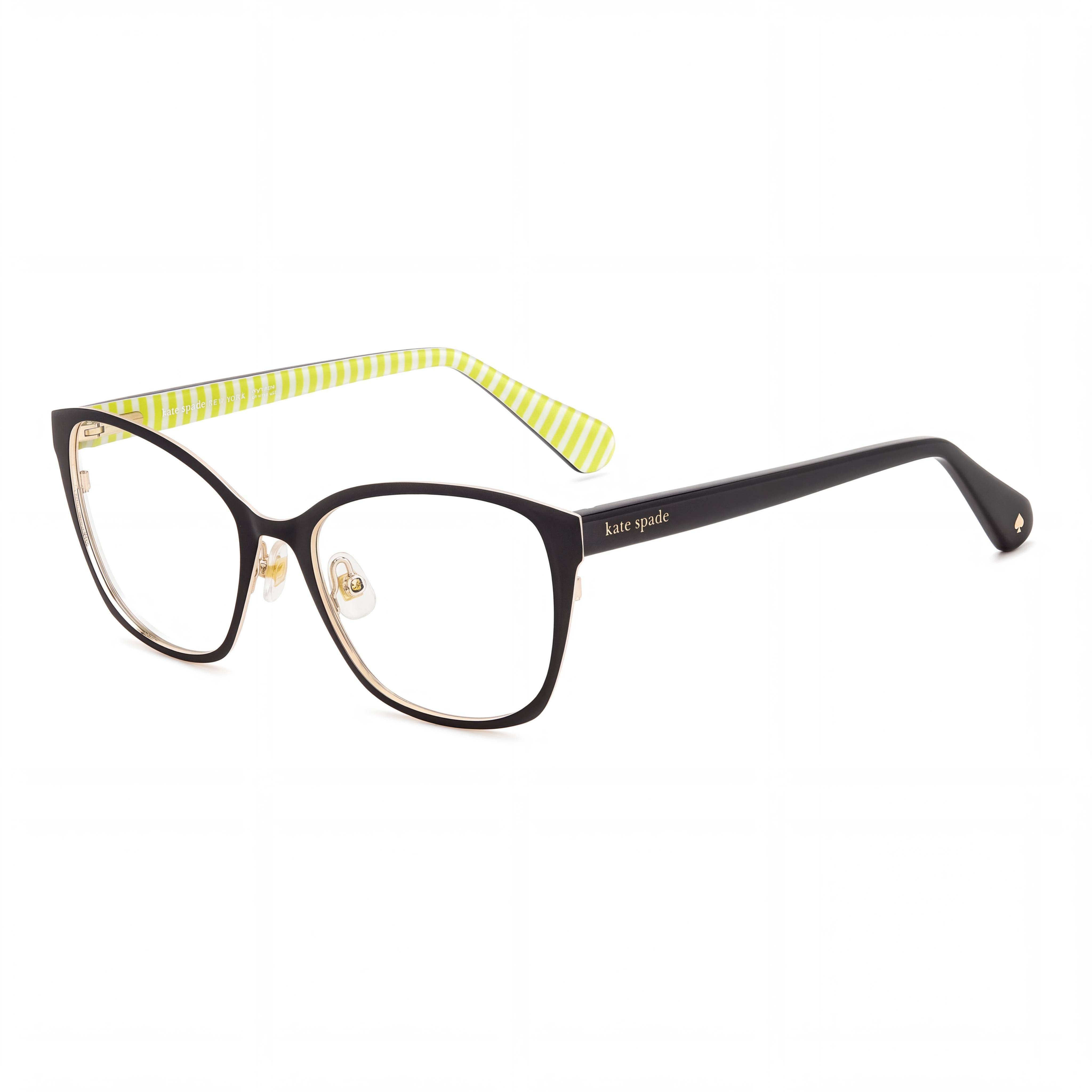 kate spade new york 108482 Women's Black Stainless Steel Frame Multicolor Polycarbonate 51mm Non-Polarized Sunglasses, Photo 1