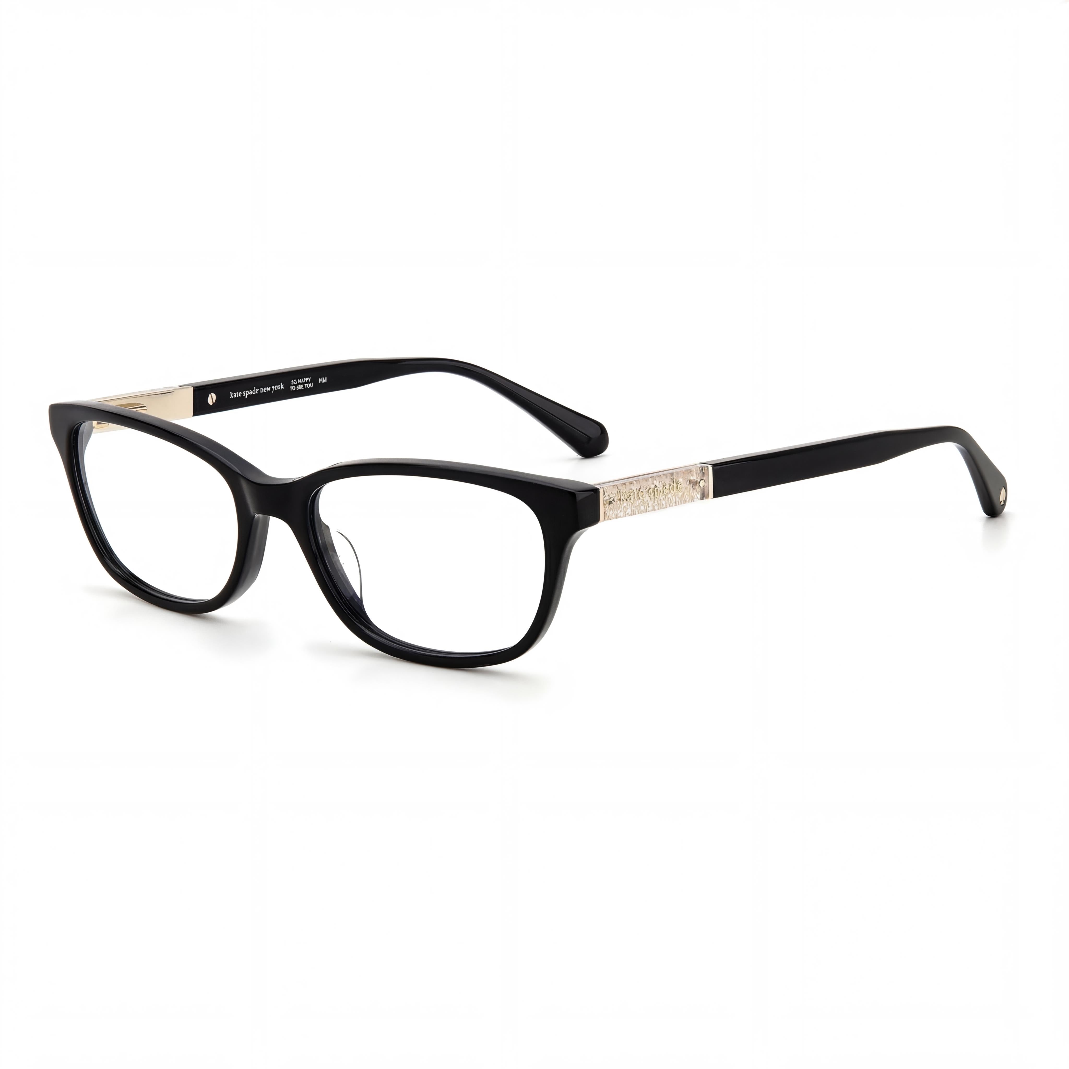 kate spade new york Casual Women's Shiny Black Plastic Eyewear 49mm, Photo 1