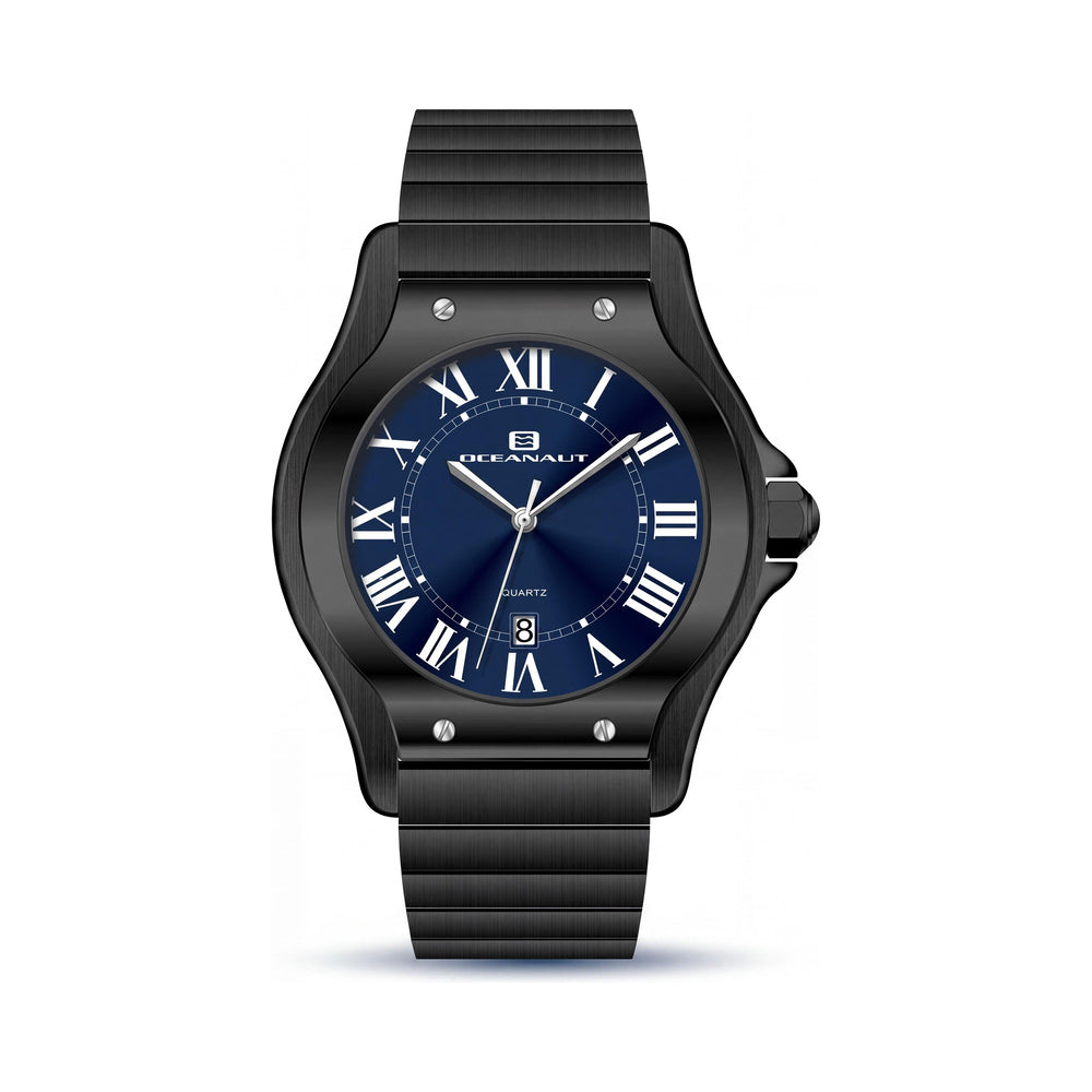 Reloj Oceanaut para hombre con movimiento de cuarzo, esfera azul, acero inoxidable, resistente al agua y a los arañazos.
