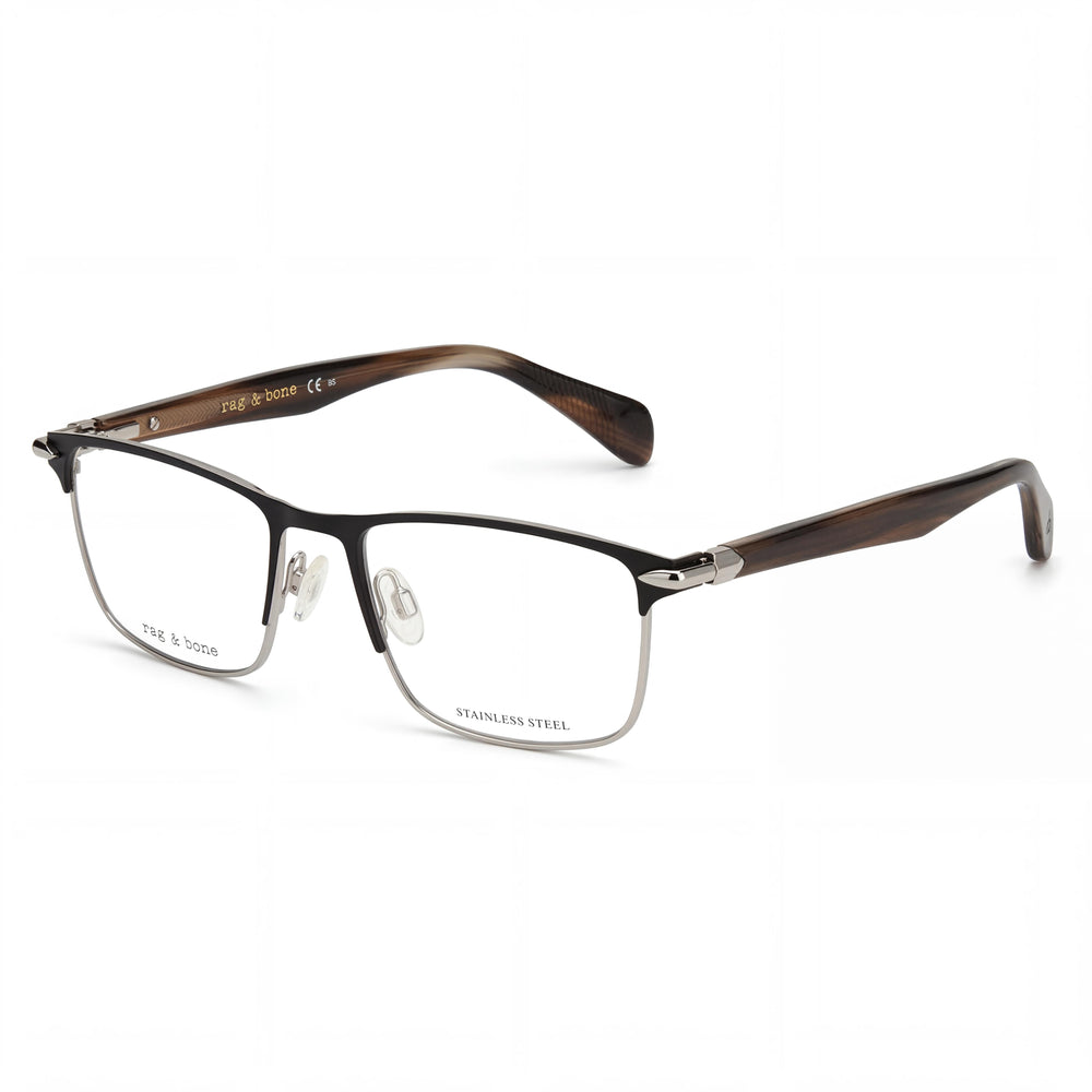 Gafas de sol Rag & Bone Rnb7046 para hombre, estilo casual, con montura de acero y lentes de policarbonato en color negro Greyhorn, 53 mm