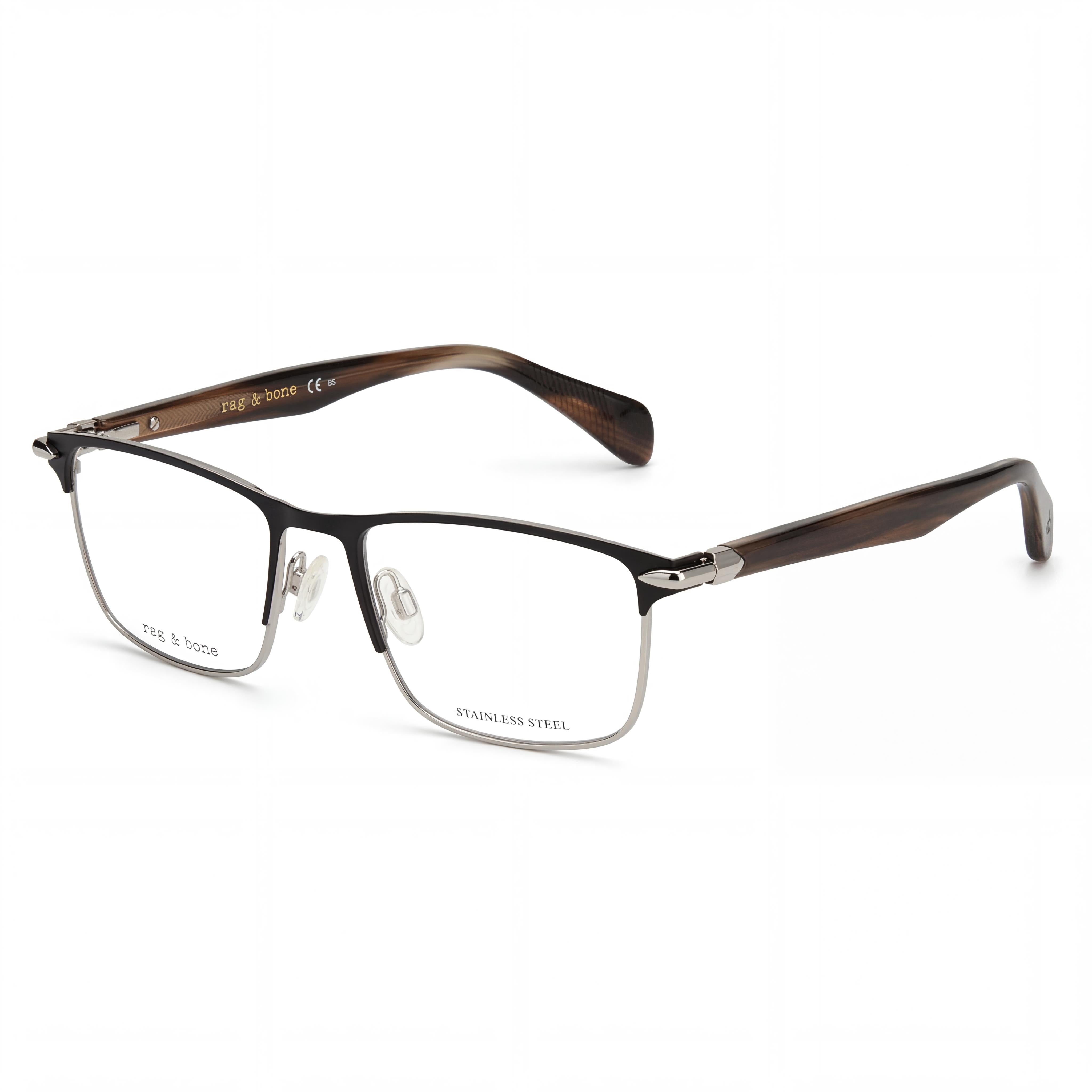 Gafas de sol Rag & Bone Rnb7046 para hombre, estilo casual, con montura de acero y lentes de policarbonato en color negro Greyhorn, 53 mm, Photo 1