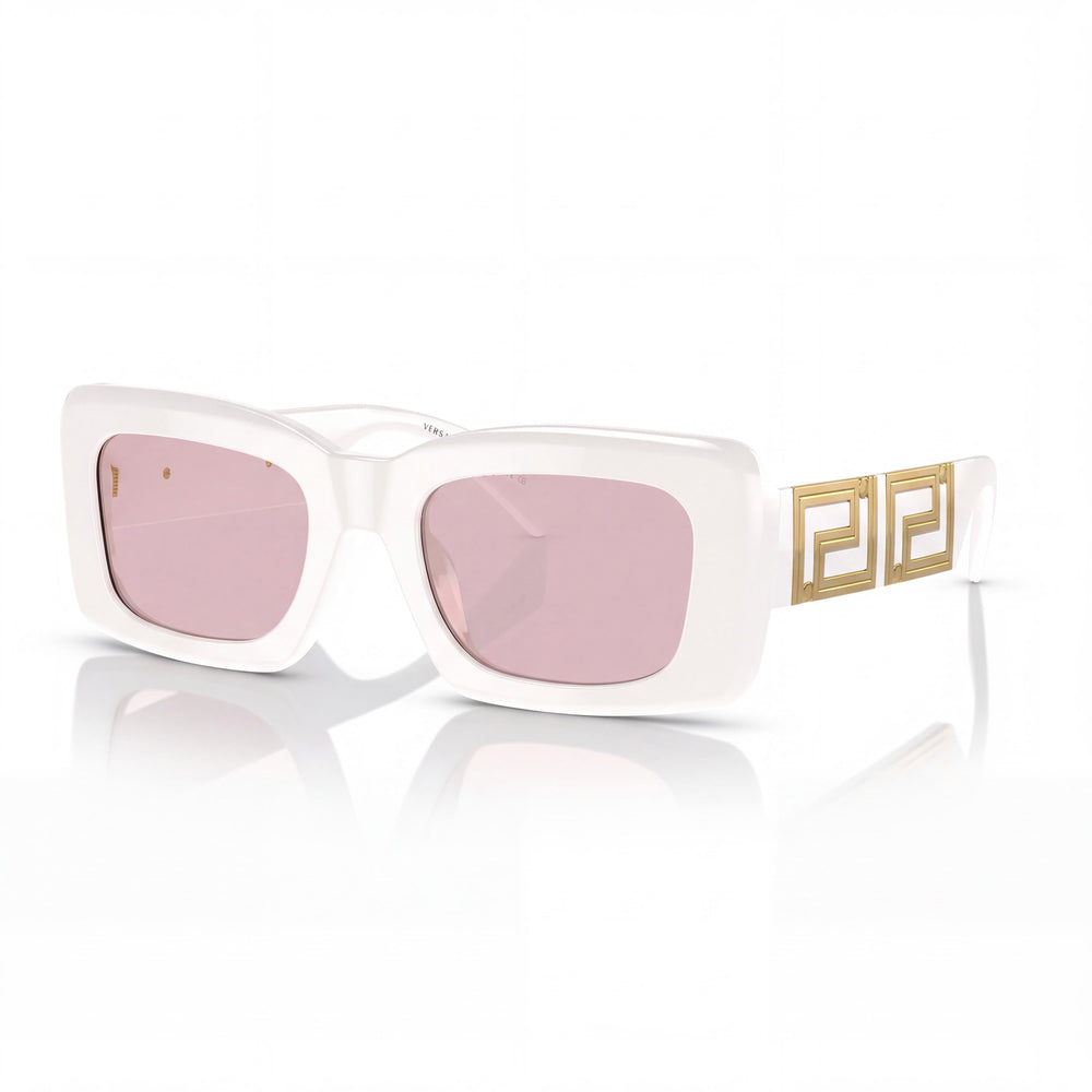 Gafas de sol Versace 314/5 unisex con montura de plástico blanca y rosa claro, lentes rosas, 54 mm, 100 % protección UV