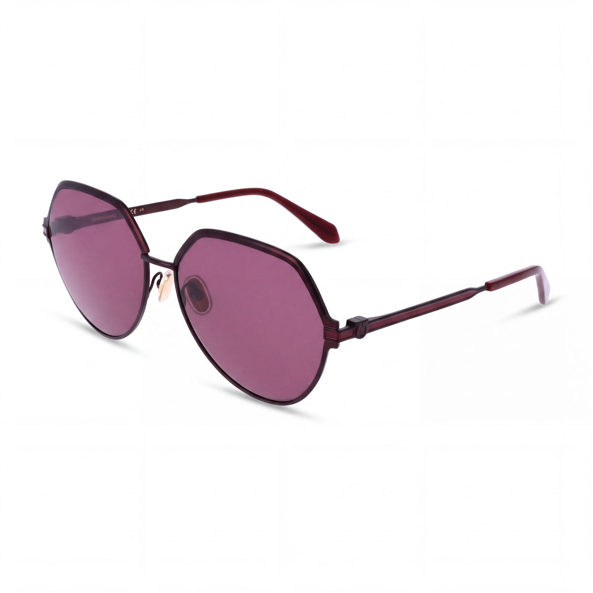 Salvatore Ferragamo Men's Modern Collection Acetate Frame Sunglasses in Matte Burgundy, Lens Width 62mm, Photo 1