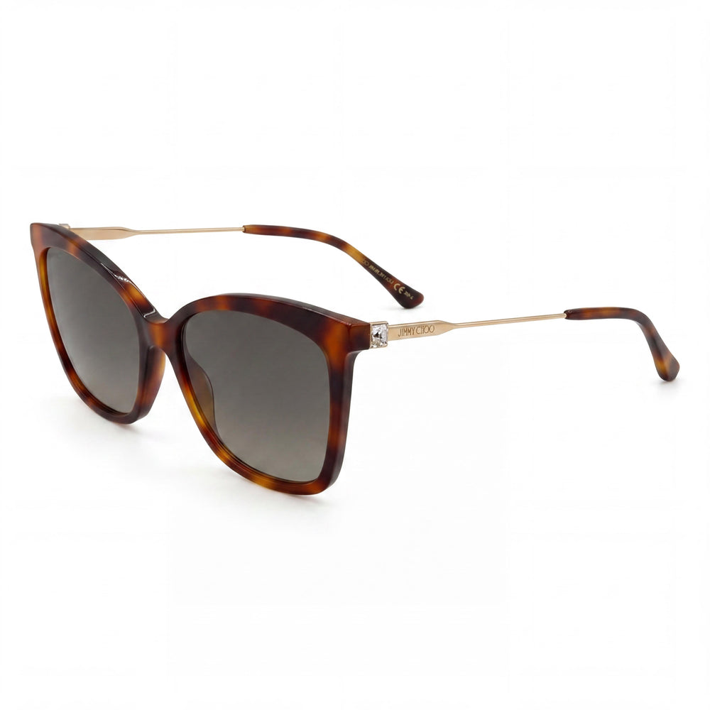 Jimmy Choo Classic para mujer, montura de acetato havana, lentes havana sin polarizar con protección UV de 55 mm
