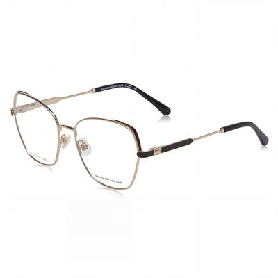 Kate Spade New York Zeena/G - Gafas de demostración para mujer, color dorado, negro, acero inoxidable, transparentes, graduadas, 54 mm