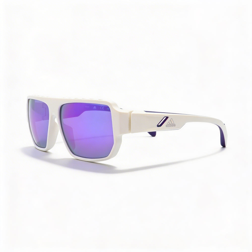 Adidas Casual Men's Plastic Frame White Gradient or Mirror Violet Lenses UV Protection 61-13-140mm