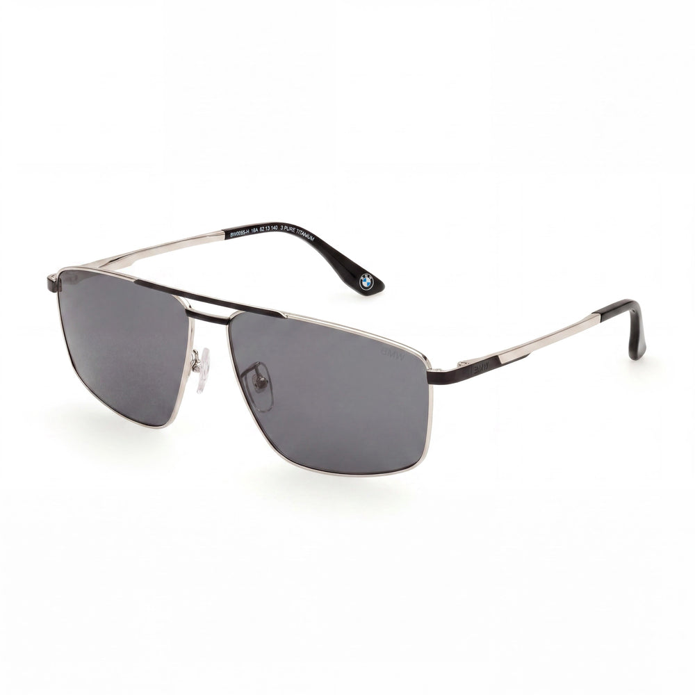 BMW Comtemporary BW0055-H Men’s Sunglasses Shiny Palladium Titanium Frame UV Protection 62-18-140